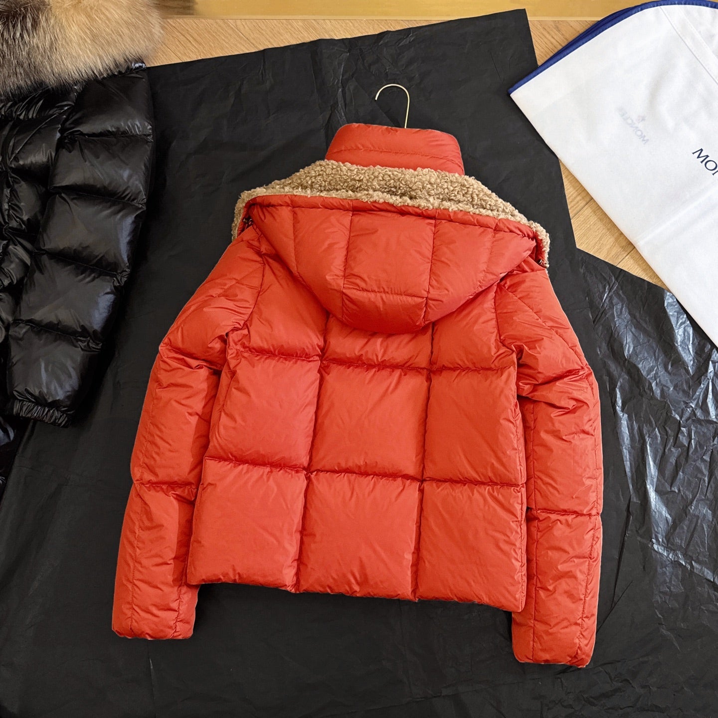 Moncler 2025 Castelnou Jacket Orange Beige Wool Down