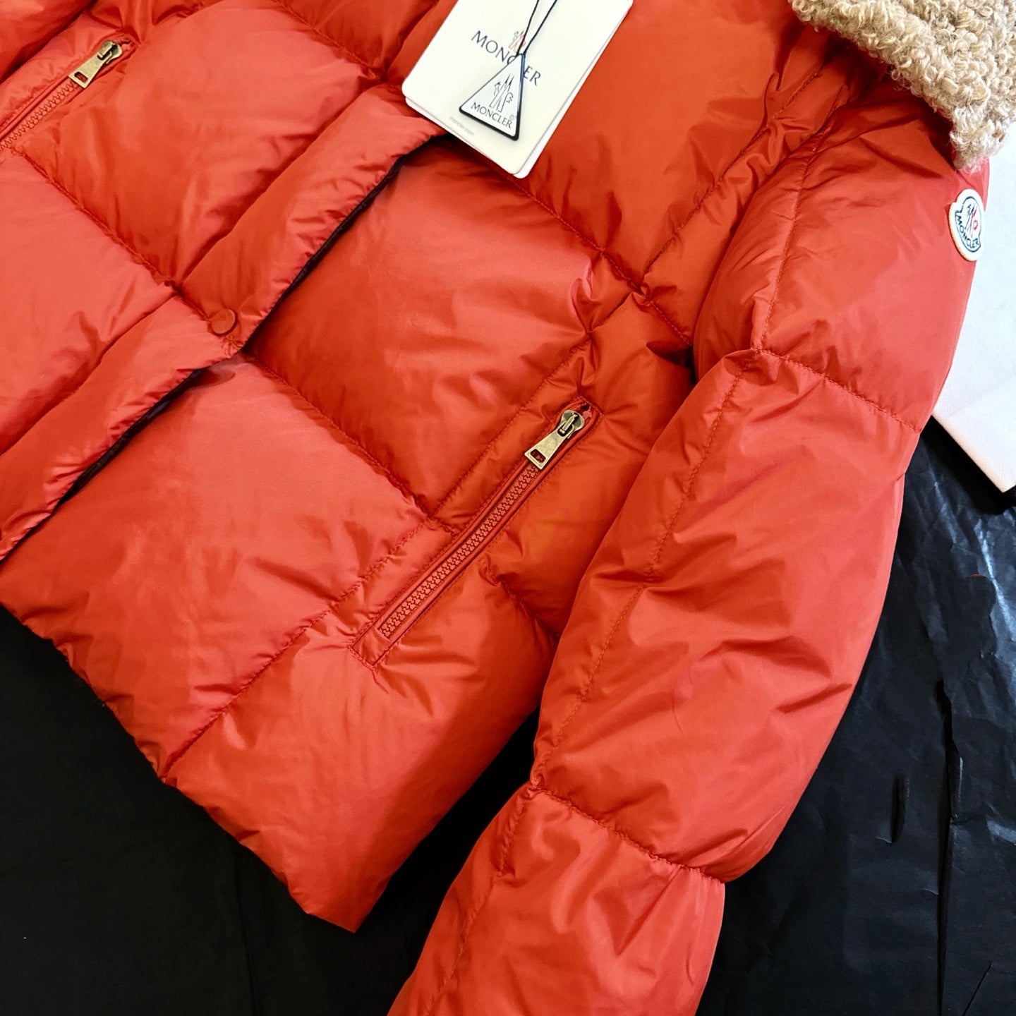 Moncler 2025 Castelnou Jacket Orange Beige Wool Down