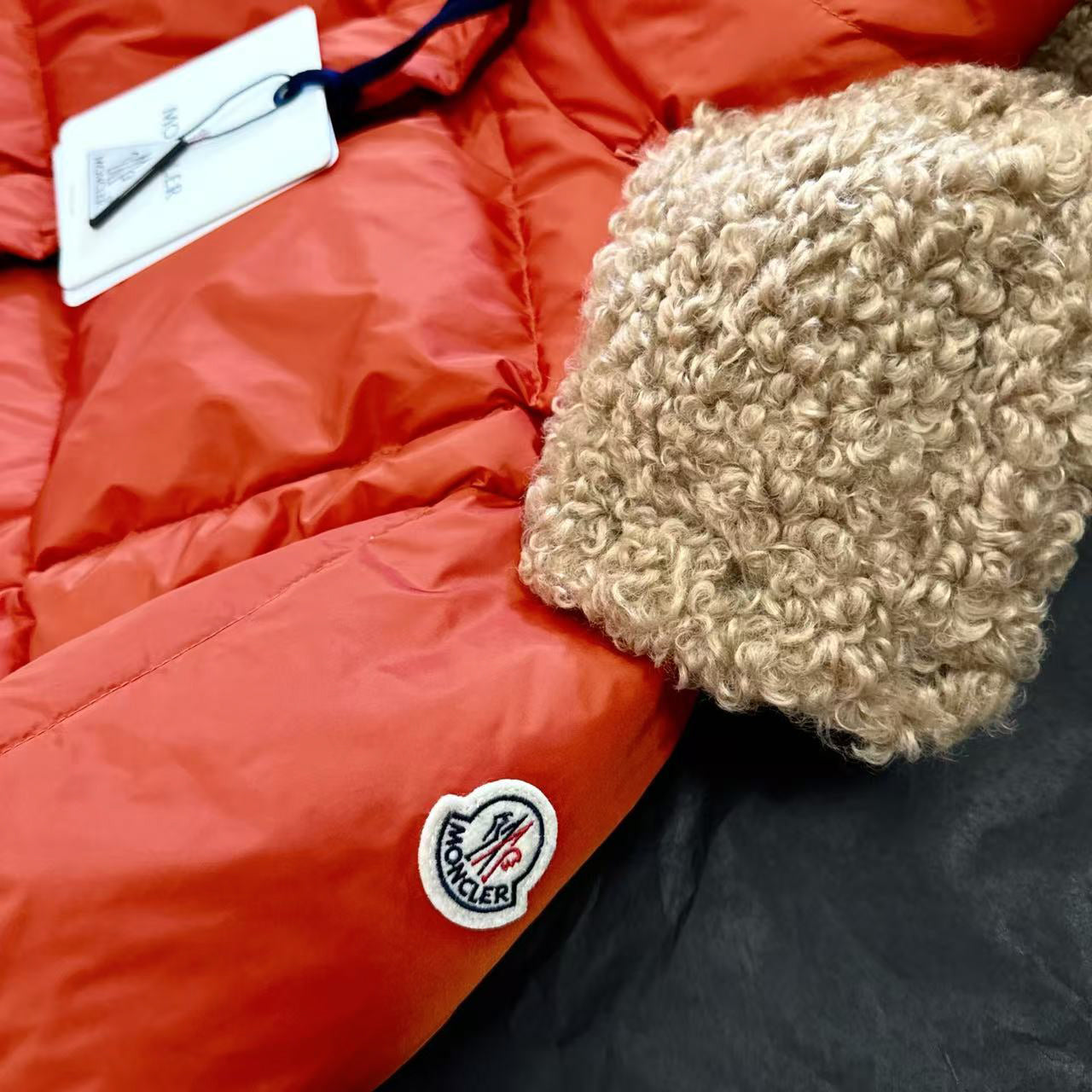 Moncler 2025 Castelnou Jacket Orange Beige Wool Down