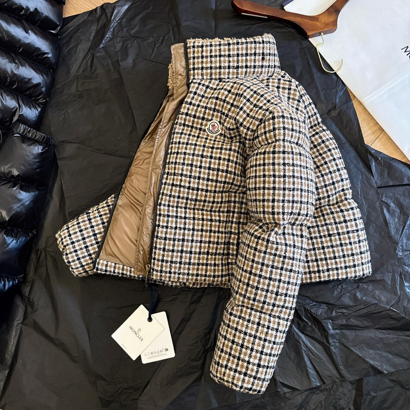 Moncler 2025 Keros Jacket Beige Mix Color Wool Down