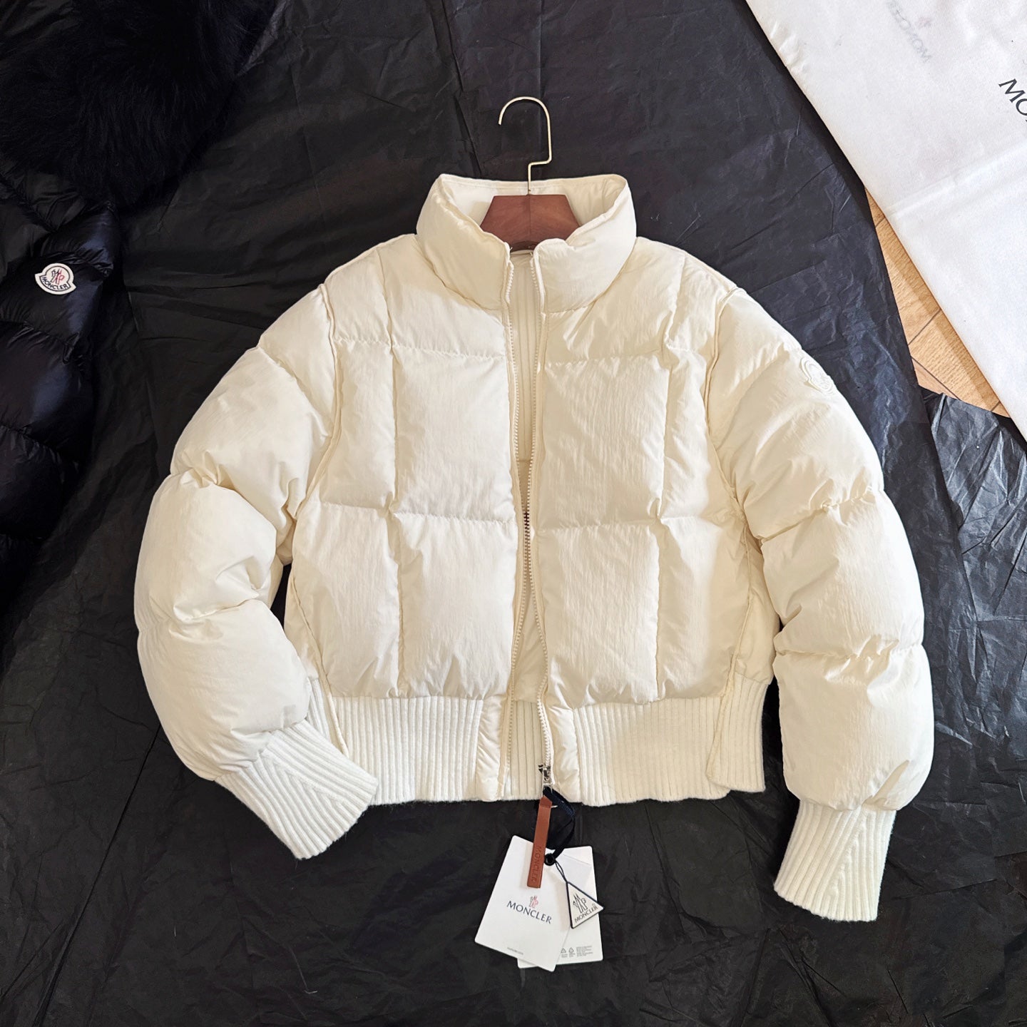 Moncler 2025 Jadeite jacket Off-white Down Wool