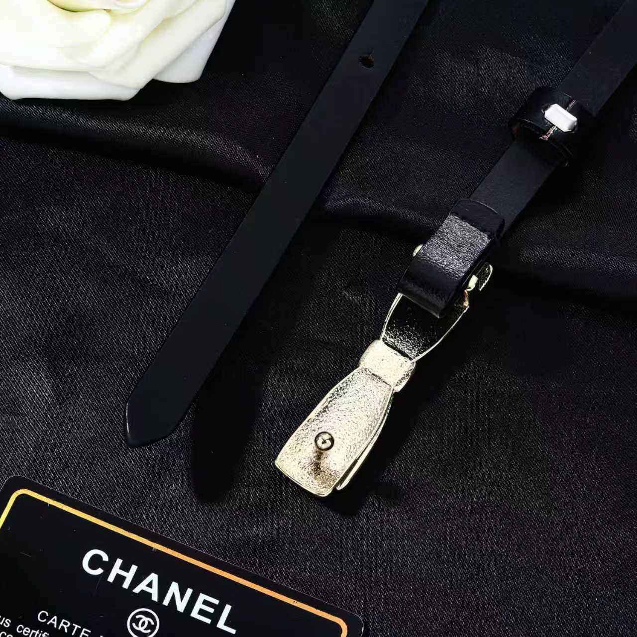 Chanel 2026 Bow Buckle Skinny Belt 15mm 200335