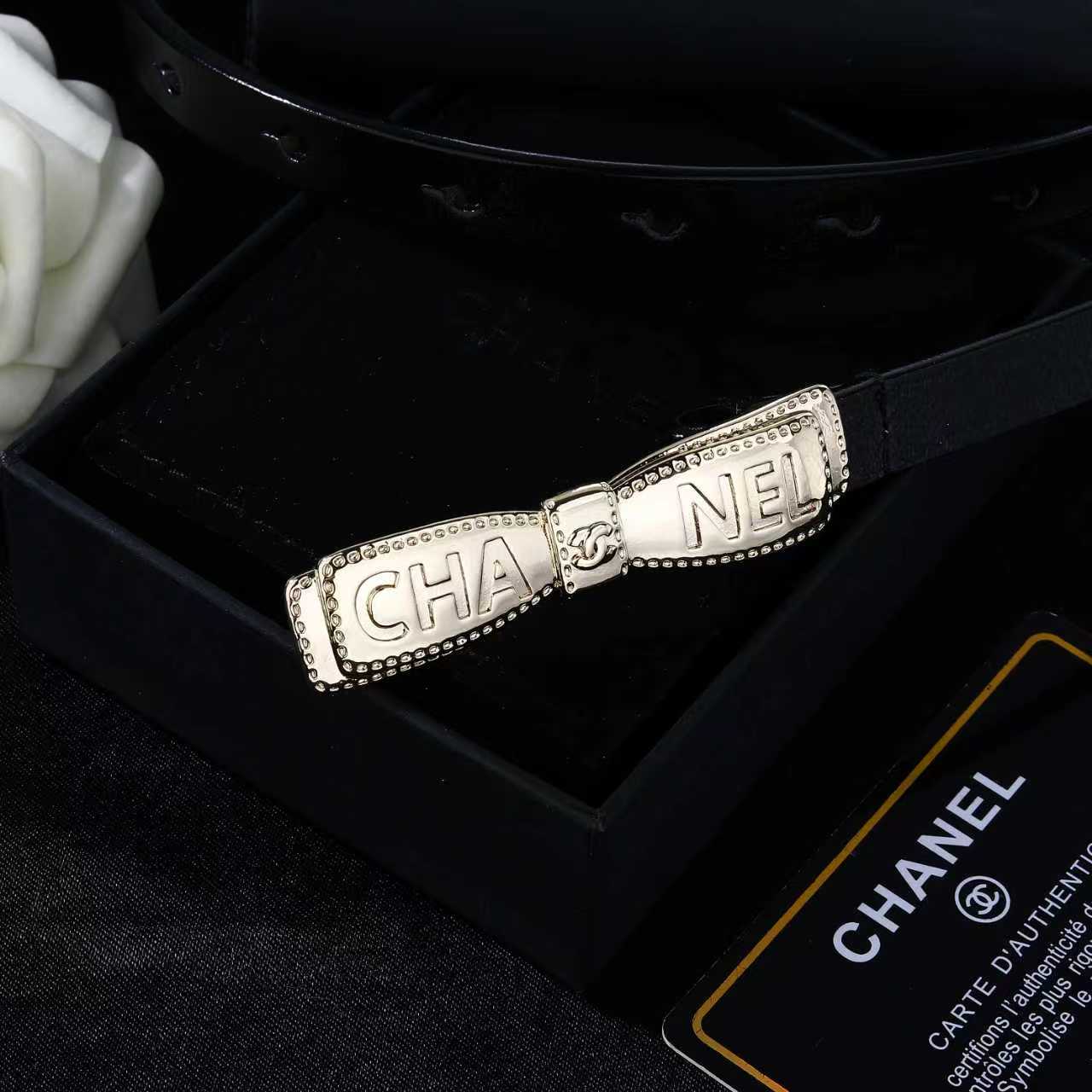Chanel 2026 Bow Buckle Skinny Belt 15mm 200335