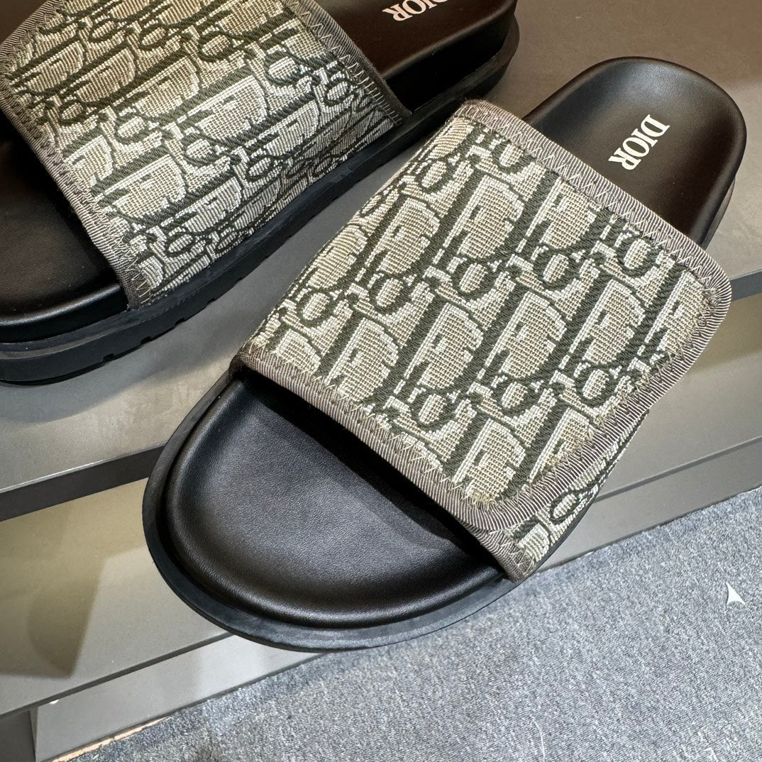 CD VELCRO STRAP SLIPPER MOSS JACQUARD