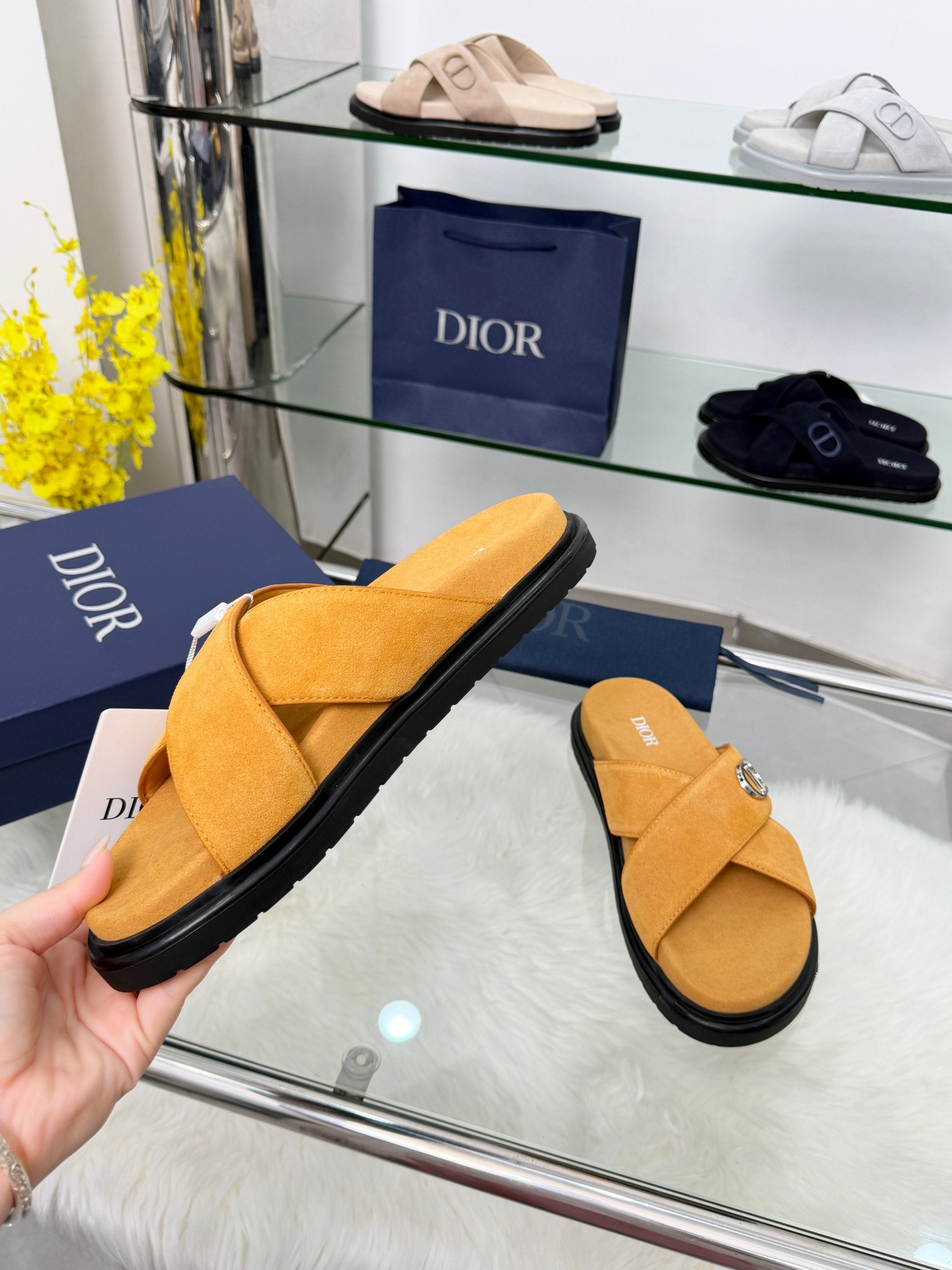 Dior 2026 Criss-Cross Strap Sandals Suede 966584