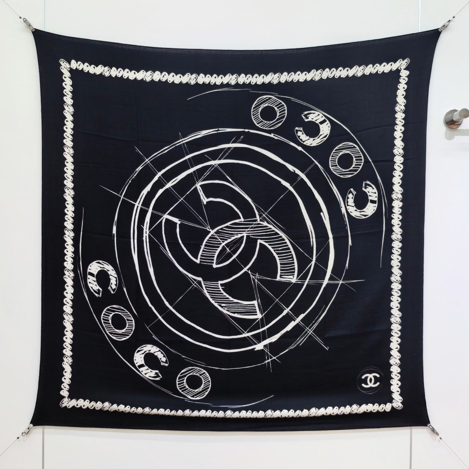 CC 25  Scarf 140CM Black Cashmere 293086