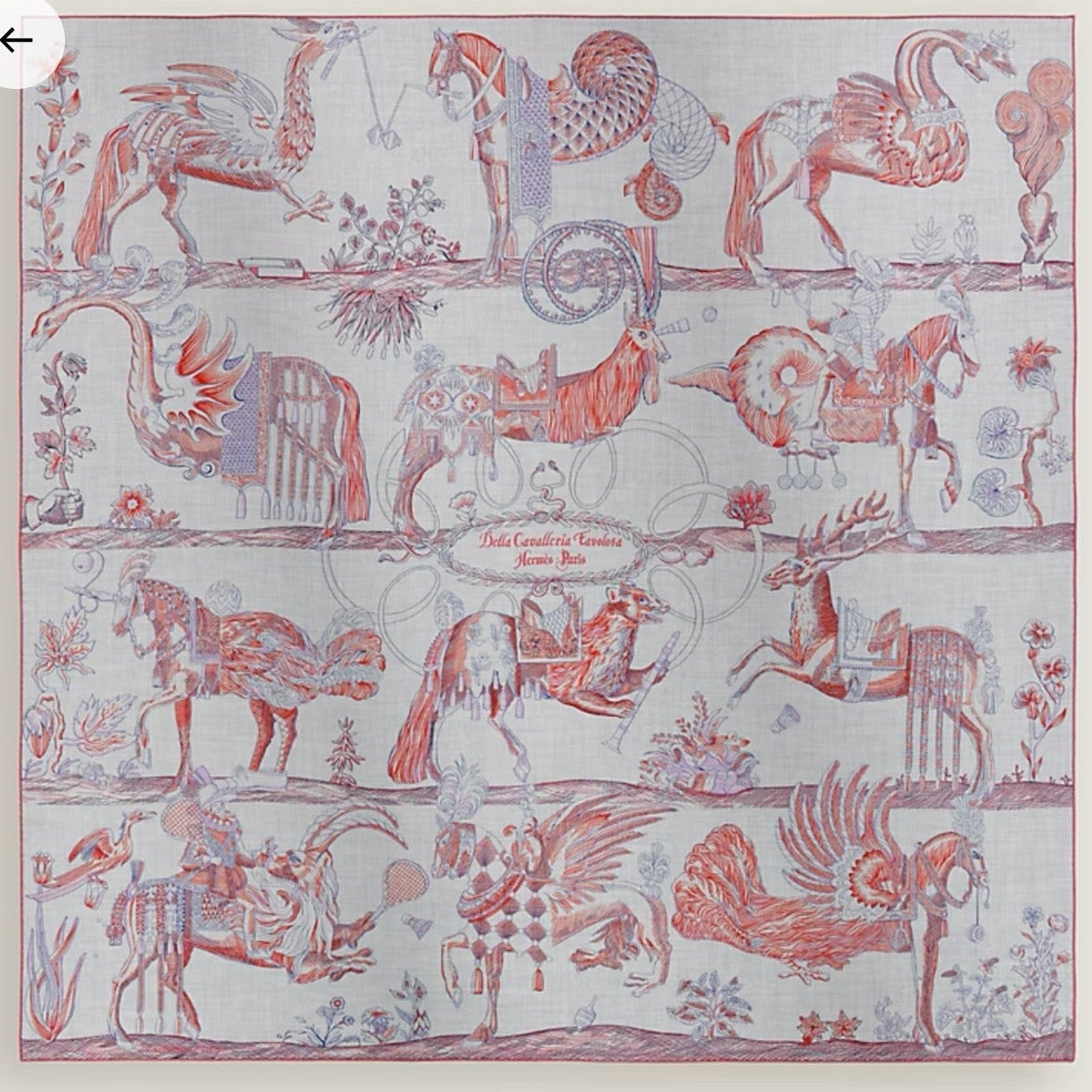 Hermes 2026 Della Cavalleria Favolosa Scarf 140cm Cashmere Silk 534752