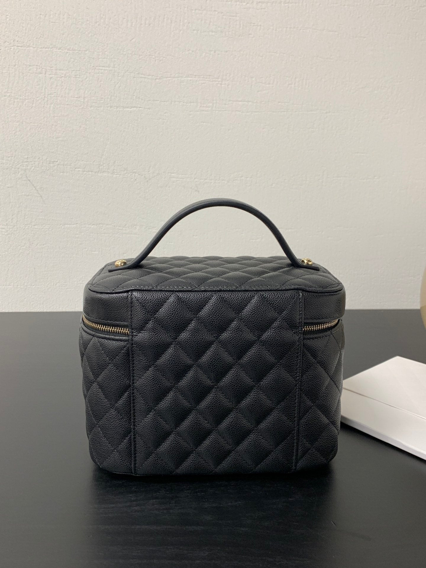 Chanel 2026 Vanity Pouch 21cm Black Caviar Quilted
