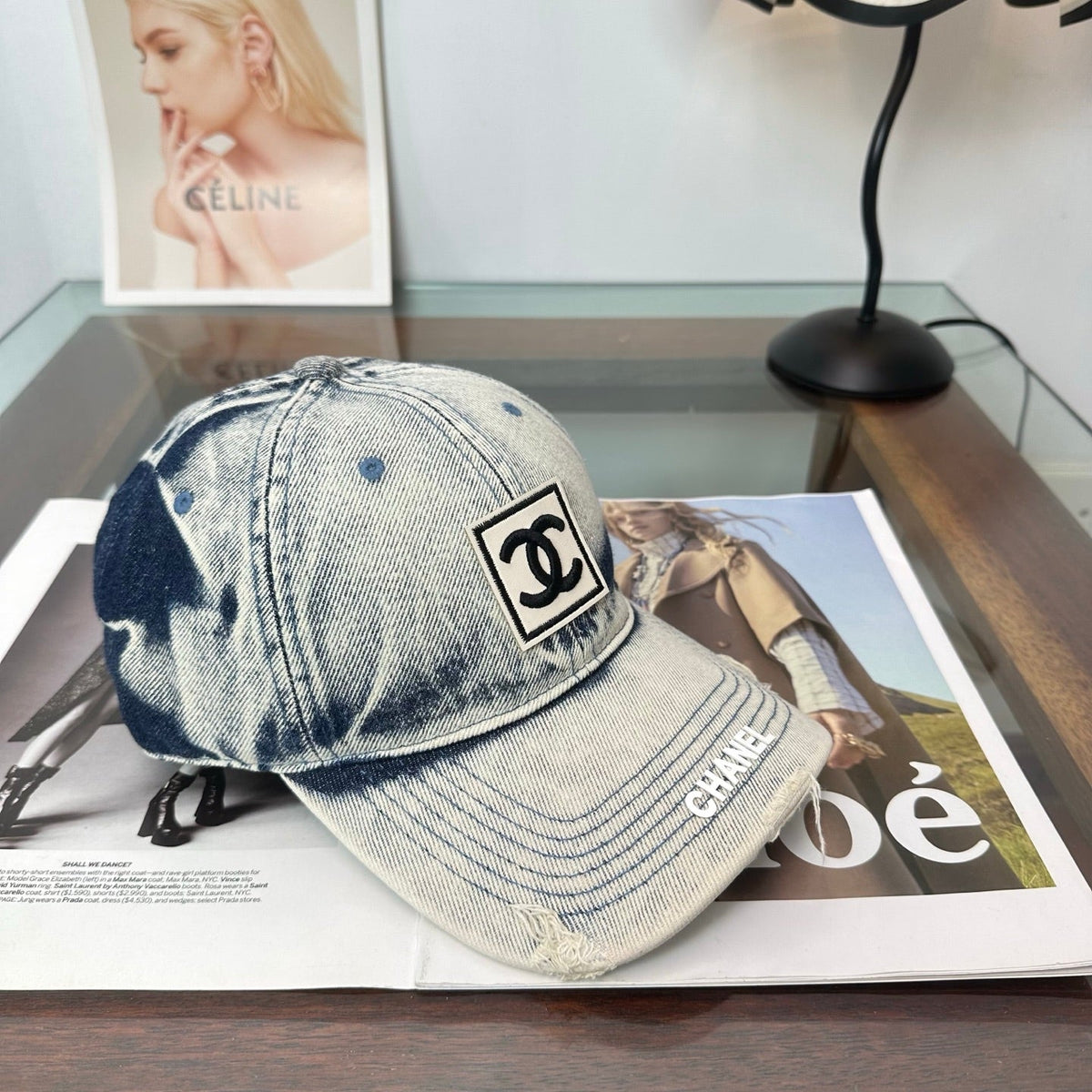 Chanel Denim Baseball Cap Hat 514879