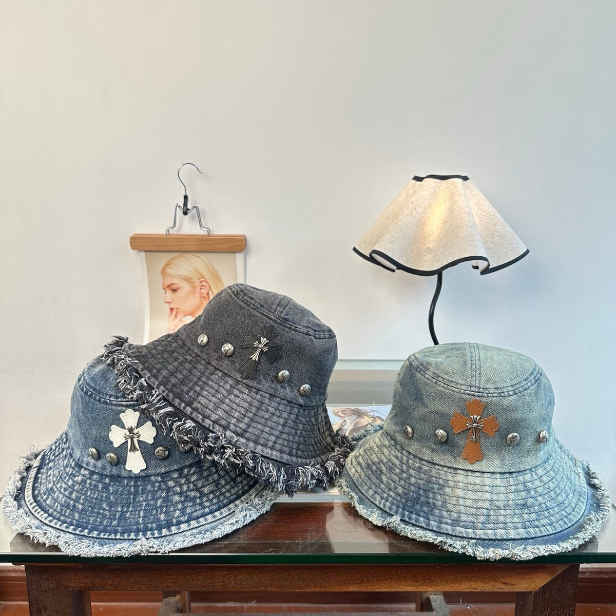 Chrome Hearts Denim Wash Bucket Hat 514945