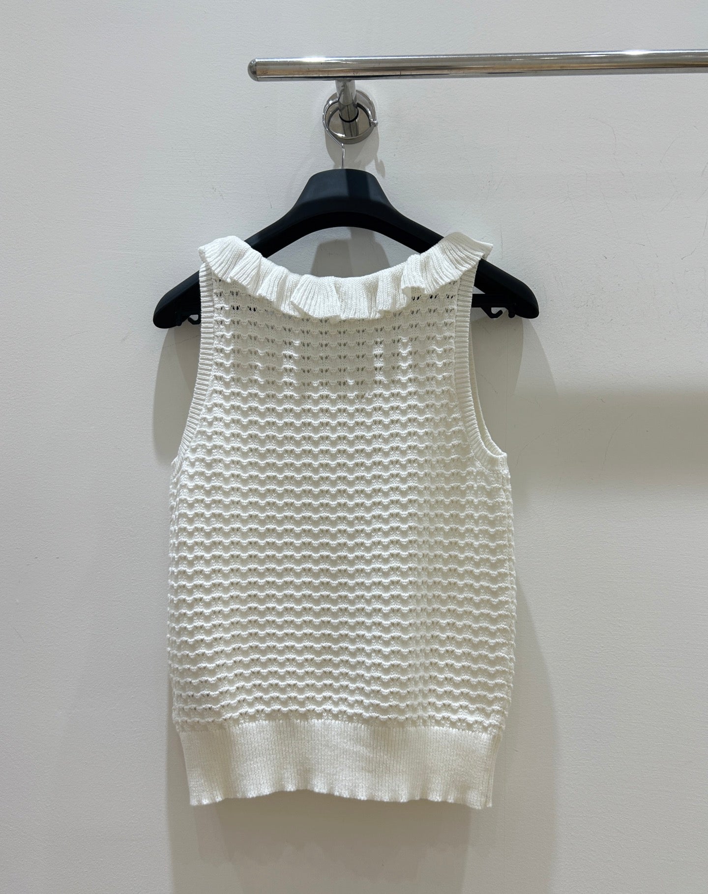 Dior 2026 Sleeveless Crew Neck Vest White Cotton 448466