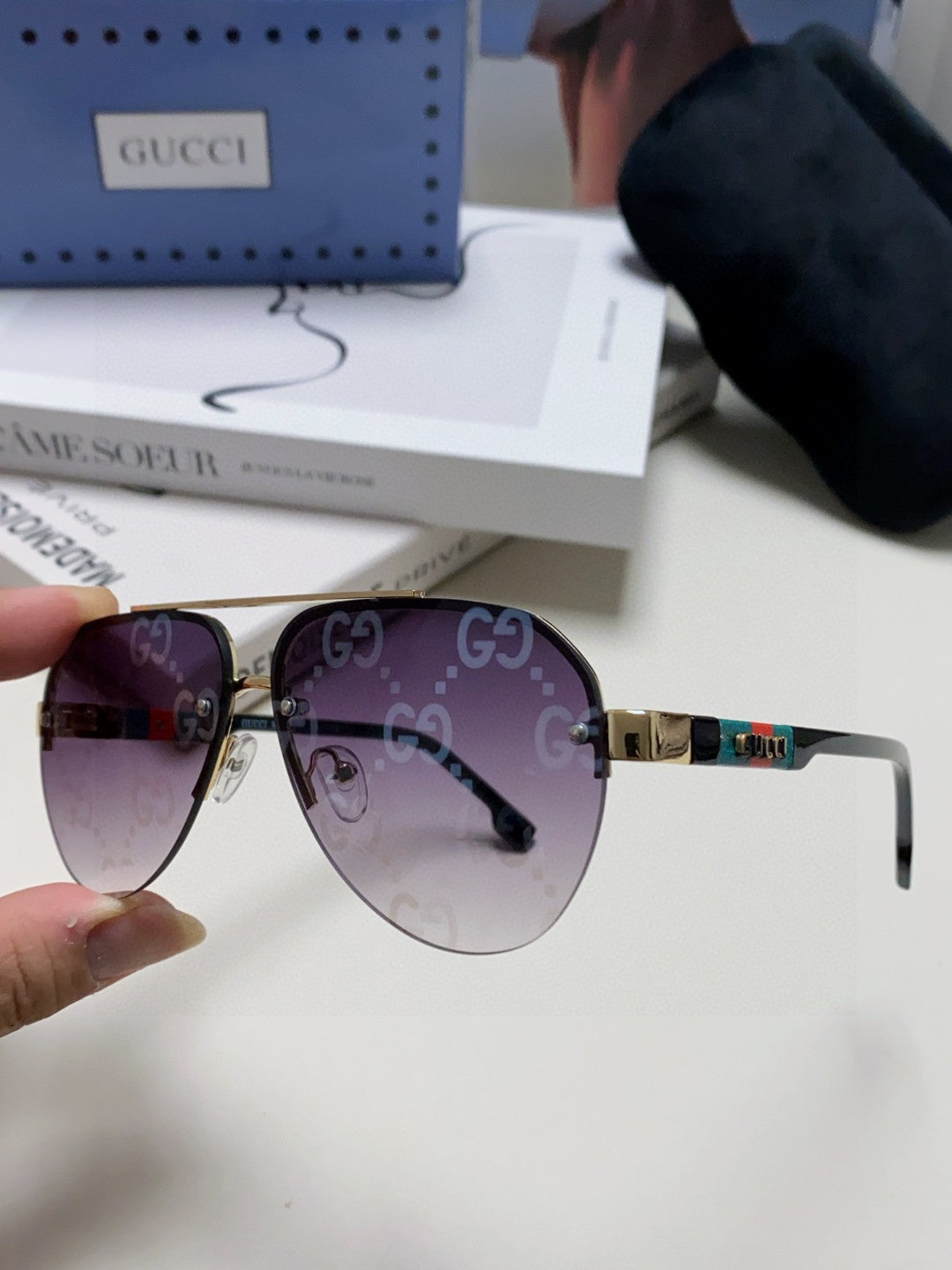 AVIATOR FRAME SUNGLASSES 570223 IN METAL