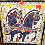 HM 25s Scarf 140cm Purple Beige Cashmere Silk 965622