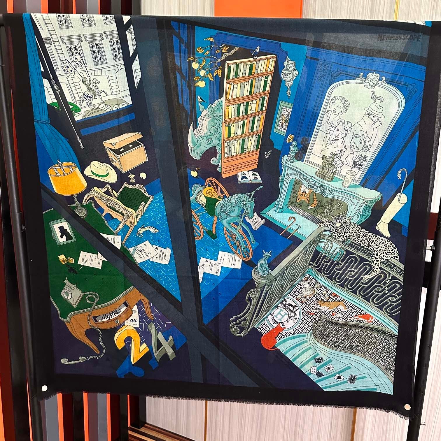 HM Newest Design Scarf 200CM Blue Black Cashmere 976448