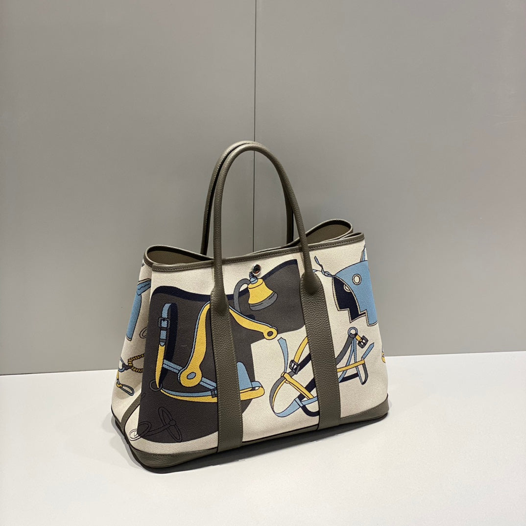 HM Garden Party 36 Multicolor Canvas and Negonda Calfskin 243389