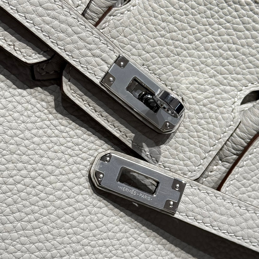 Hermes Birkin Pearl Gray and Silver Togo Leather 250048