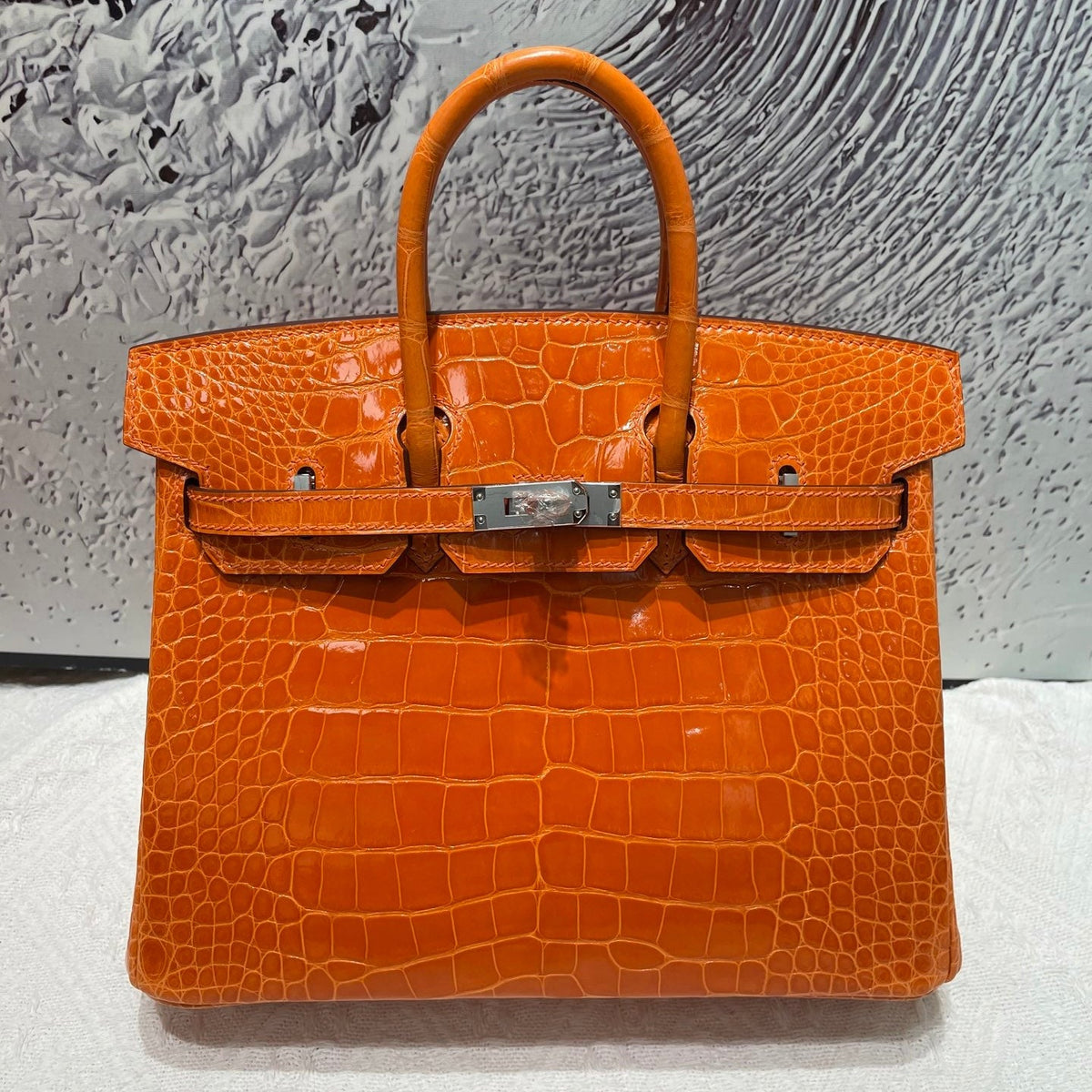 High-end Hermes 2026 Birkin Bag 25cm Glossy Crocodile Leather
