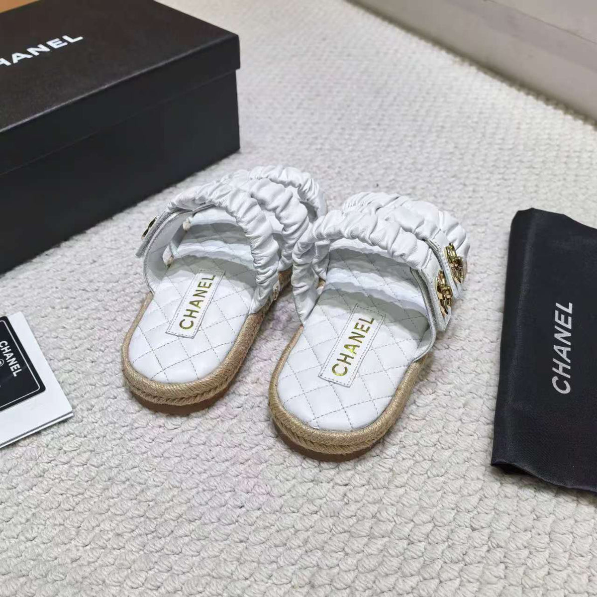 Chanel 2026 Puffy Straps Sandals Leather 122401