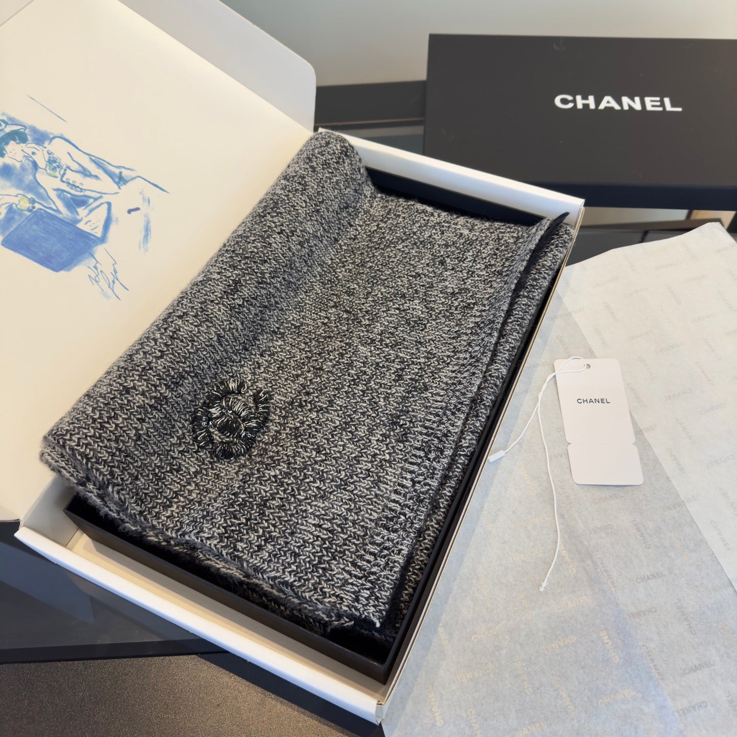 CC 25 Classic Scarf 170cm Gray Wool 293469