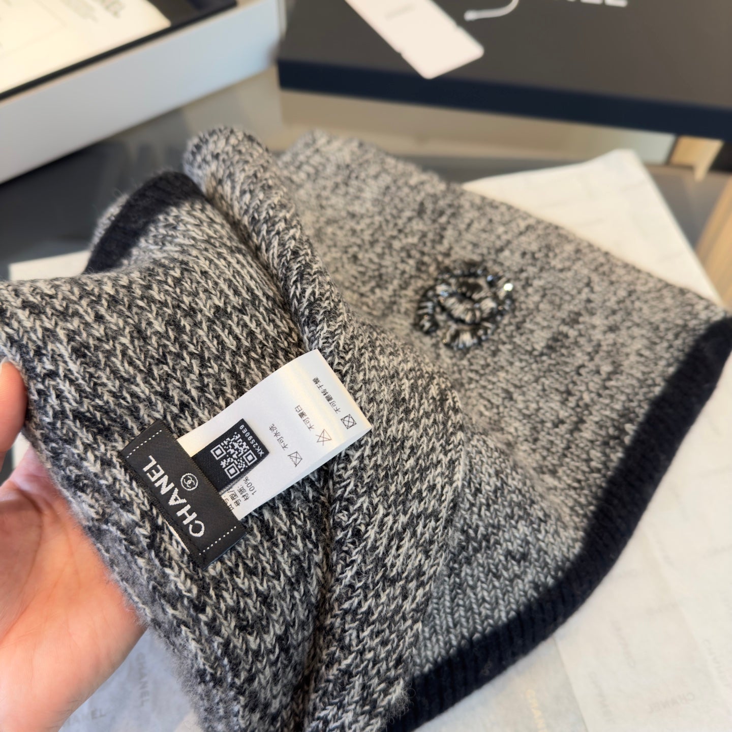 CC 25 Classic Scarf 170cm Gray Wool 293469