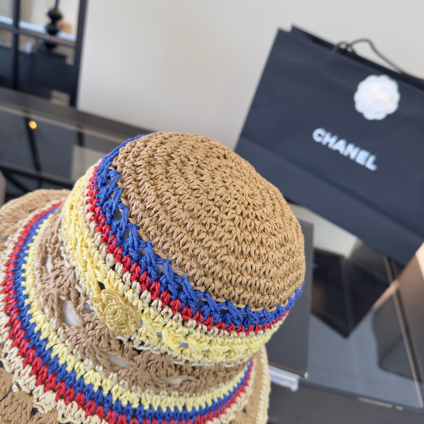 Chanel Multicolor Knitted Bucket Hat 400750