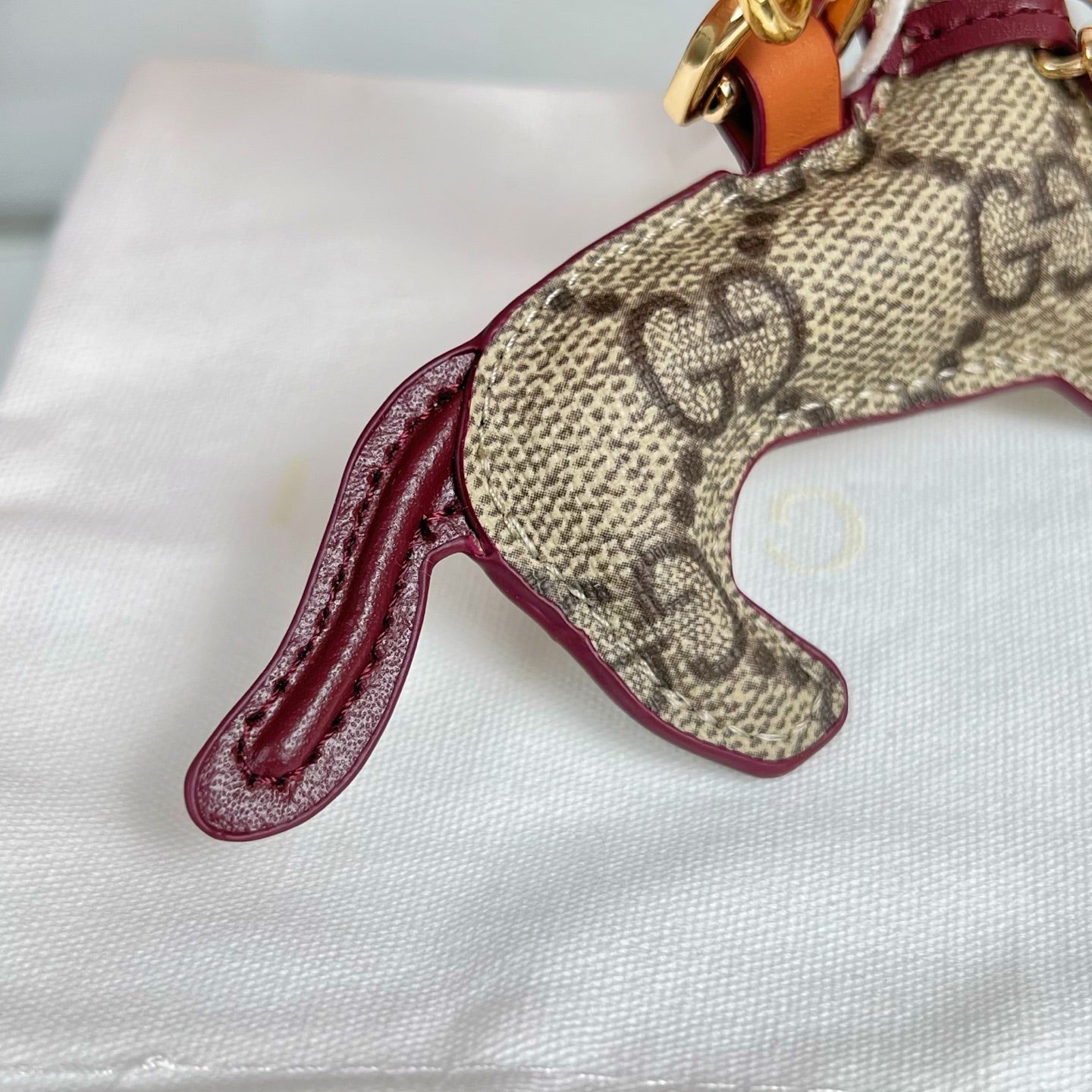Gucci Dog-shaped Etoupe Gold Bag Charm