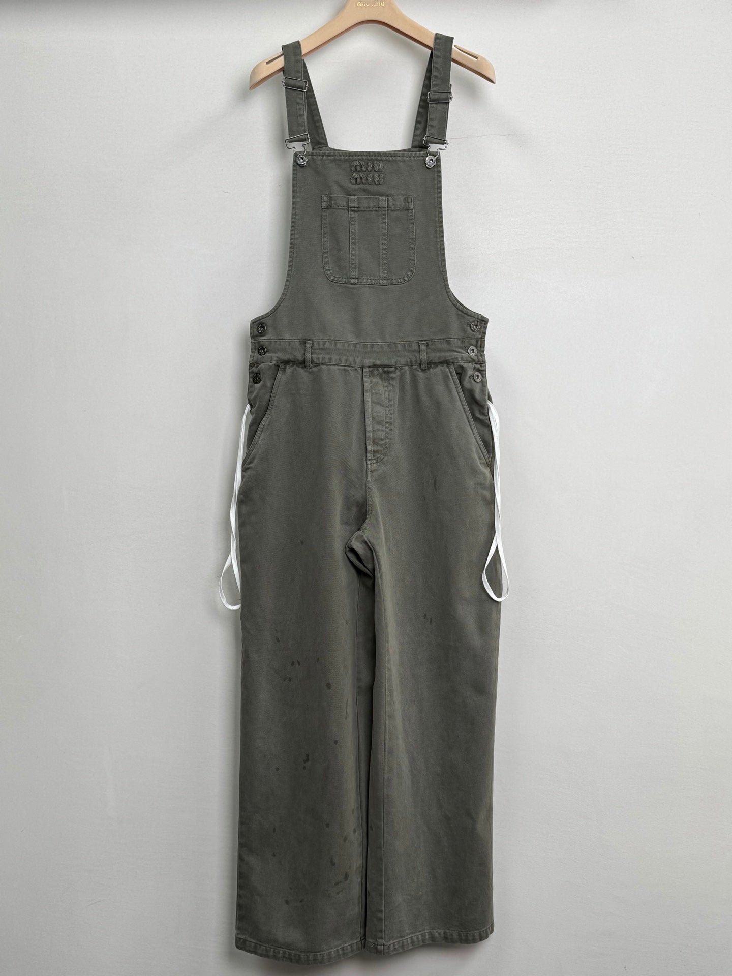Miu Miu 25 Overalls Gray Green Cotton