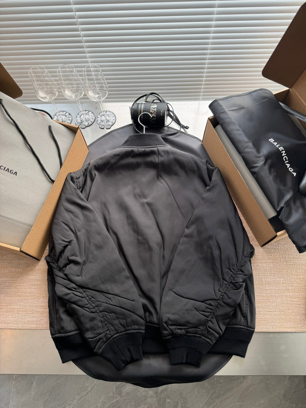 Balenciaga 25 Sports Jacket Black Polyester 0031