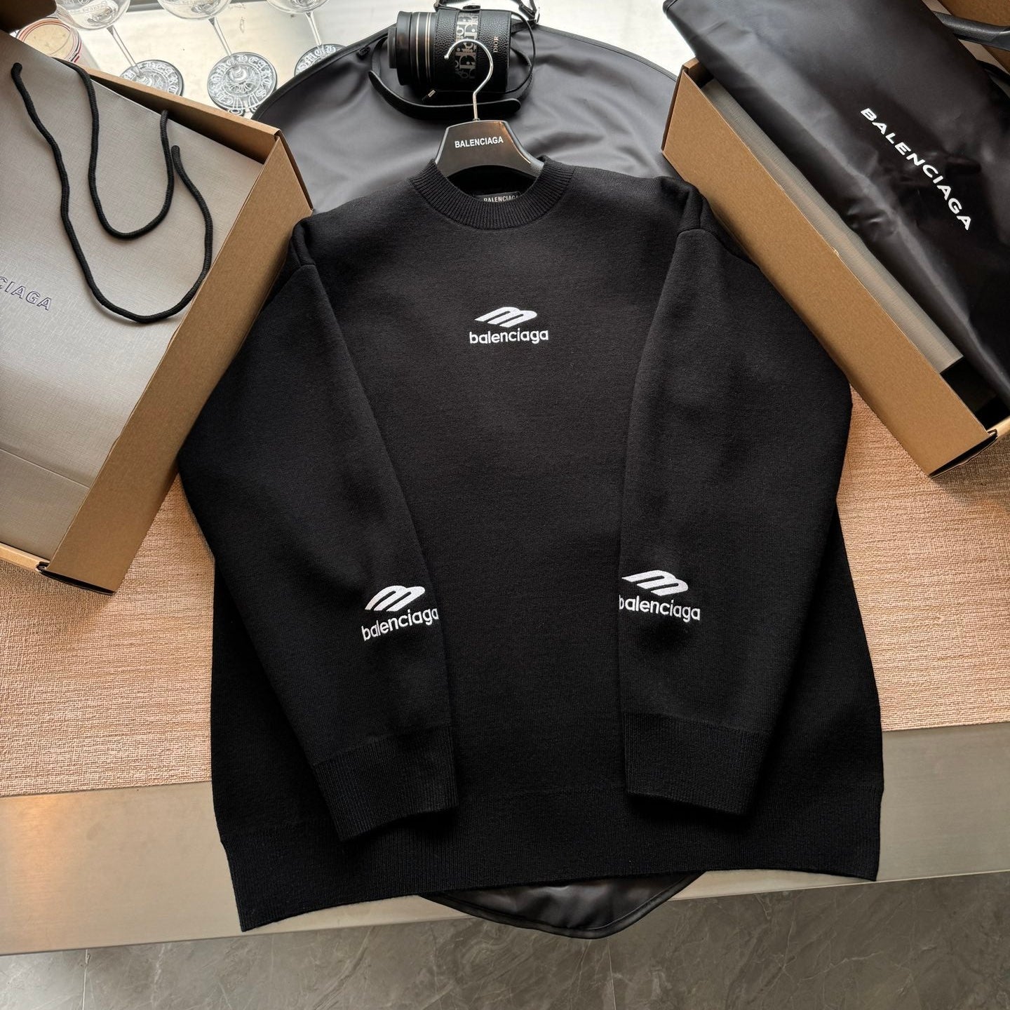 Balenciaga 25 Sweater Black Wool 0017
