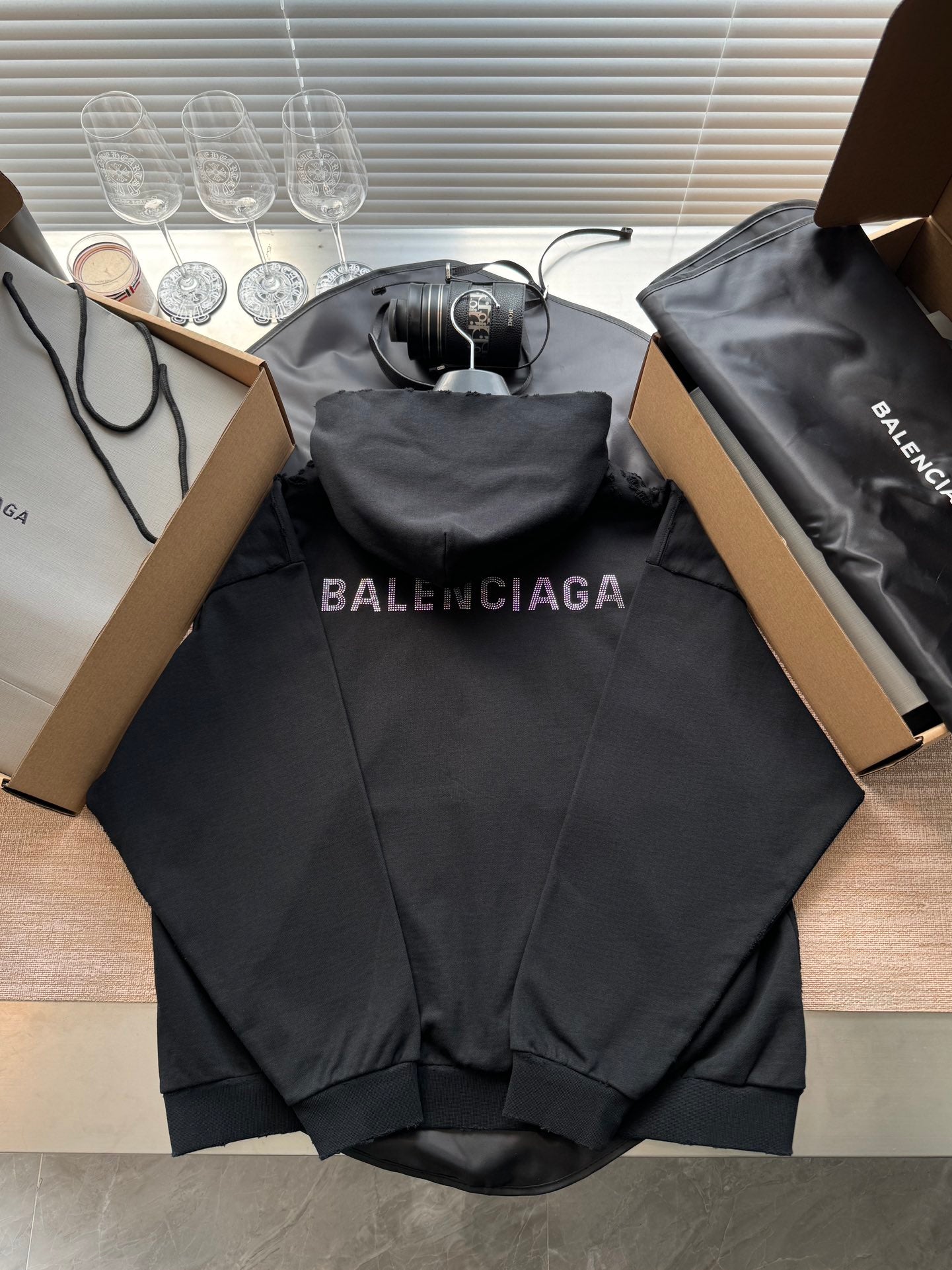 Balenciaga 25 Hoodie Black Cotton 0025