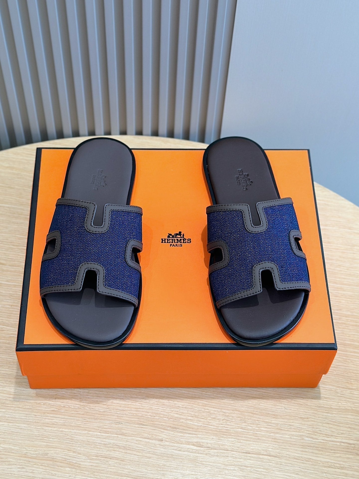 HM IZMIR SANDAL DENIM AND GRAY FABRIC