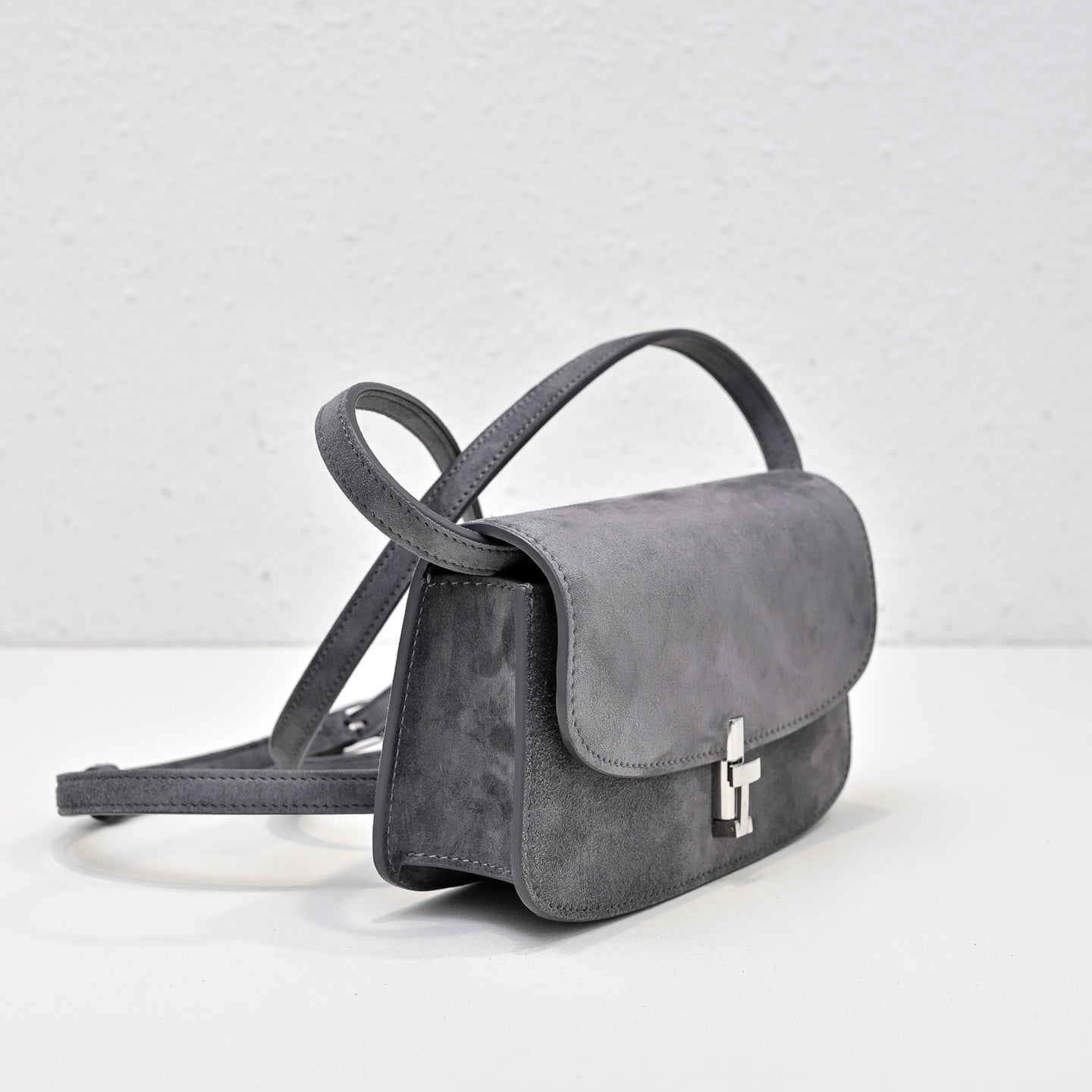 The Row Sofia 19cm Dark Grey Suede