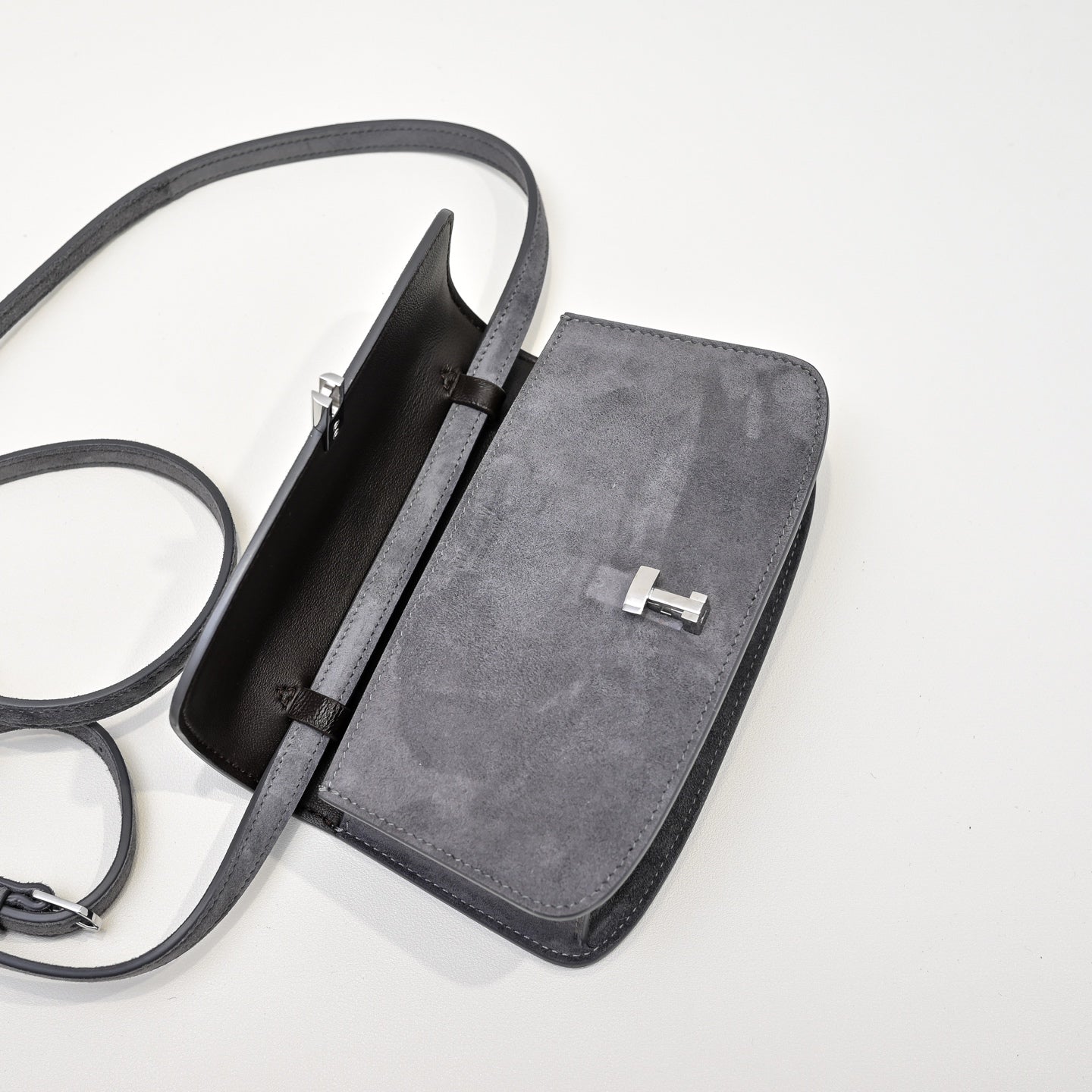 The Row Sofia 19cm Dark Grey Suede