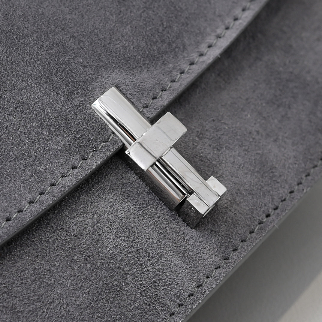 The Row Sofia 19cm Dark Grey Suede