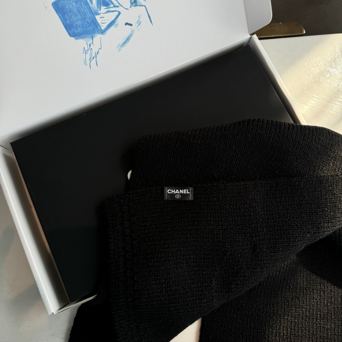 CC 25 Scarf 170cm Black Pink Wool 968533