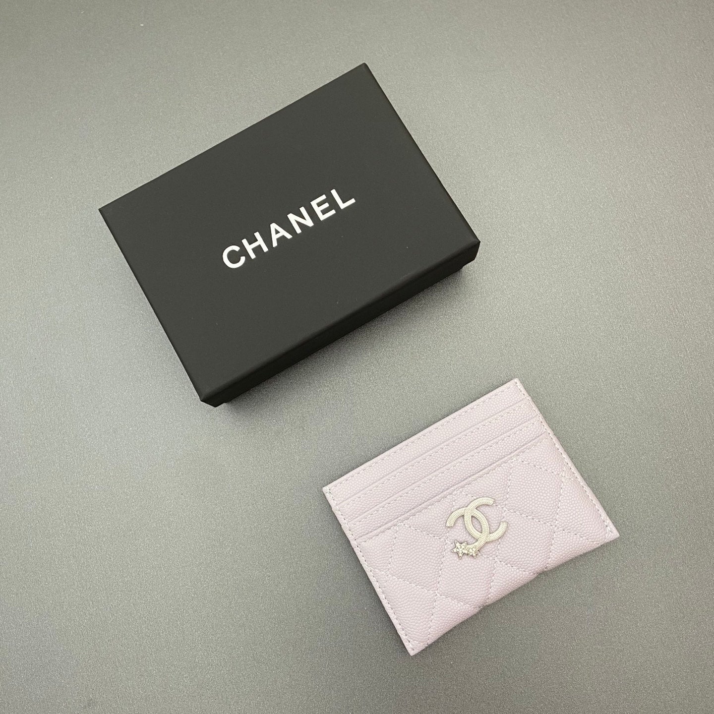 Chanel 25 Card Holder With Star Logo 11cm Grained Calfskin 325086