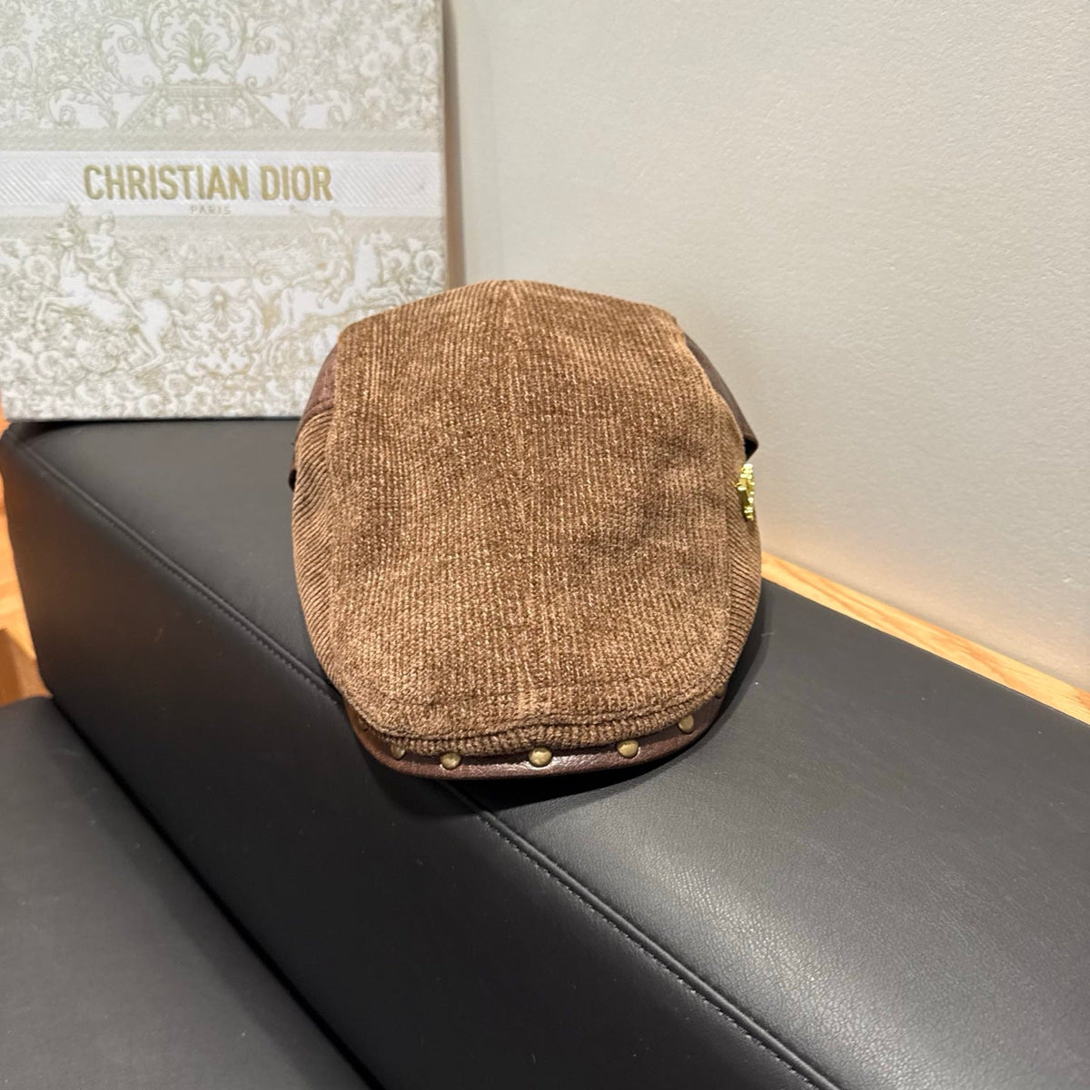 Balenciaga 2026 Beret Hat Brown Fabric Leather 550329