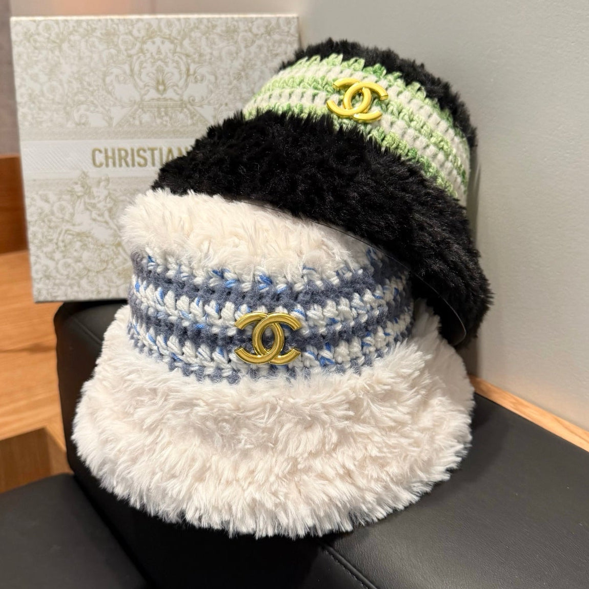 Chanel 2026 Chunky Bucket Hat Knit Wool  550205