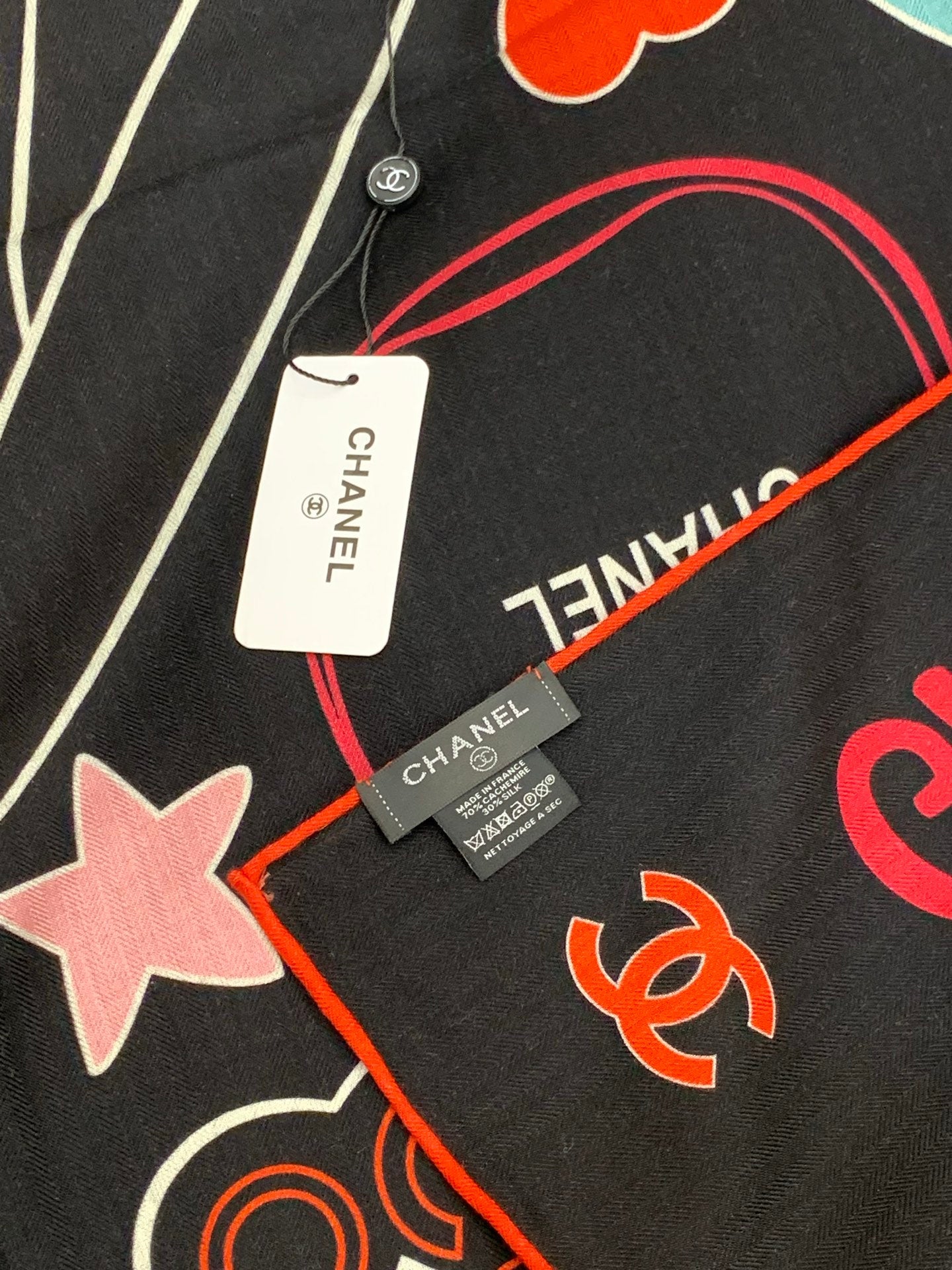 CC 25 Scarf 135CM Black Colorful Cashmere 293208