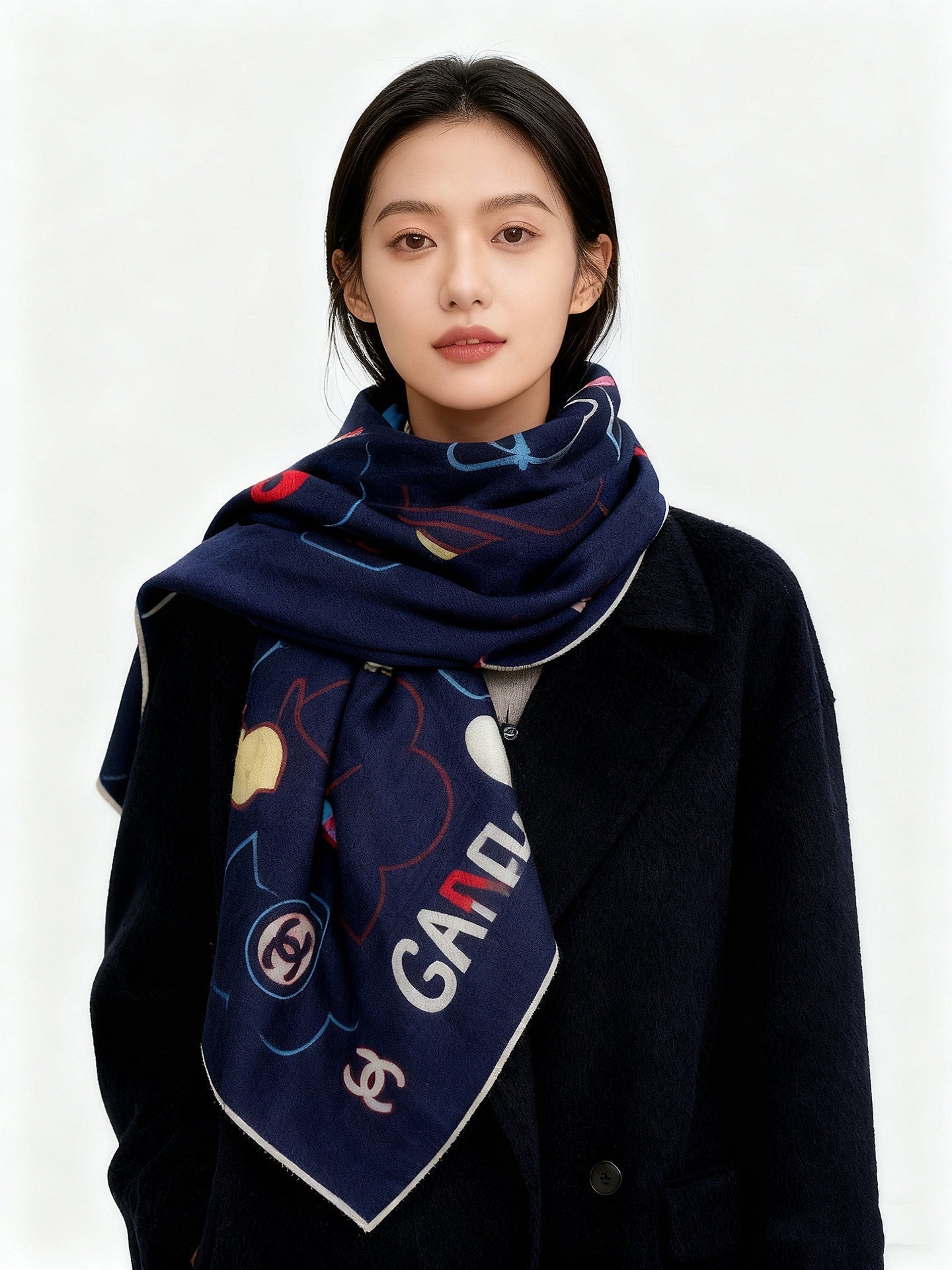 CC 25 Scarf 135CM Blue Colorful Cashmere 293208