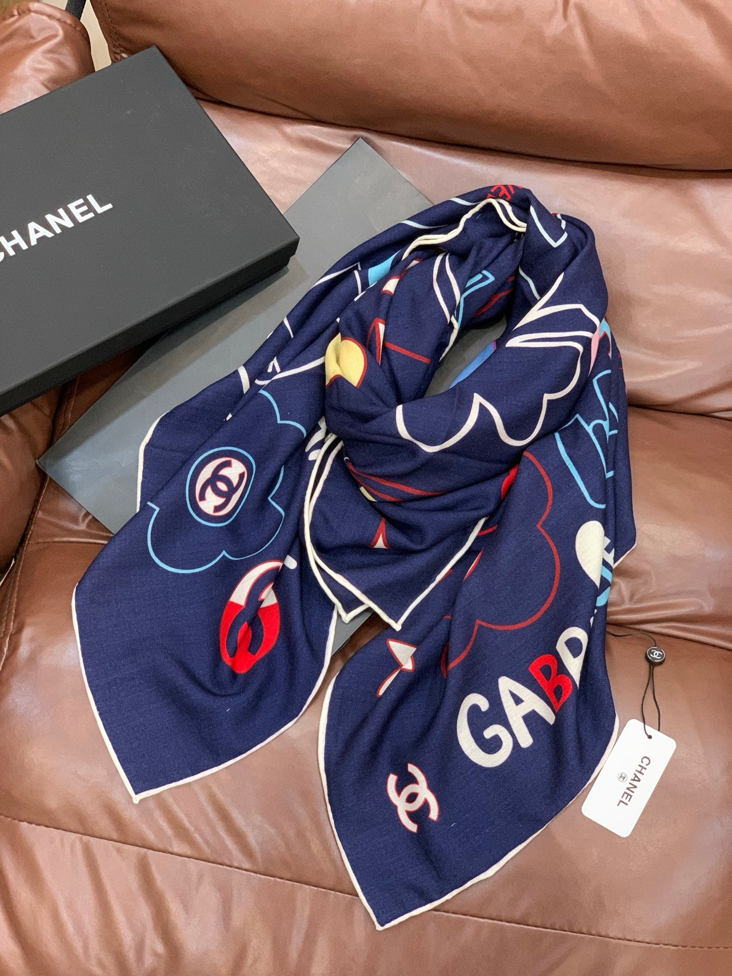 CC 25 Scarf 135CM Blue Colorful Cashmere 293208