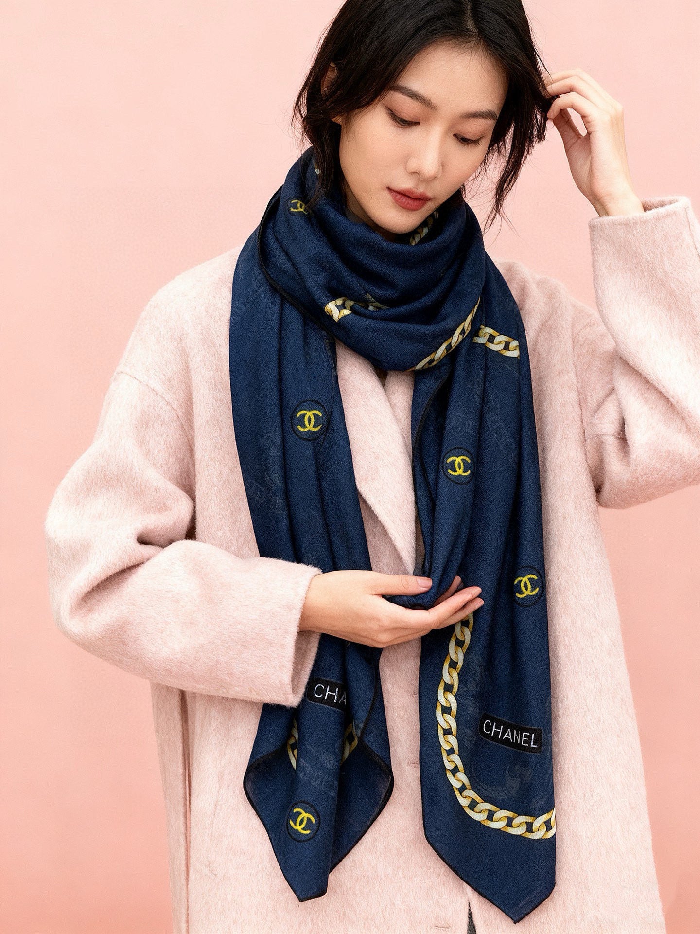 CC 25 Scarf 140cm Dark Blue Cashmere 293265