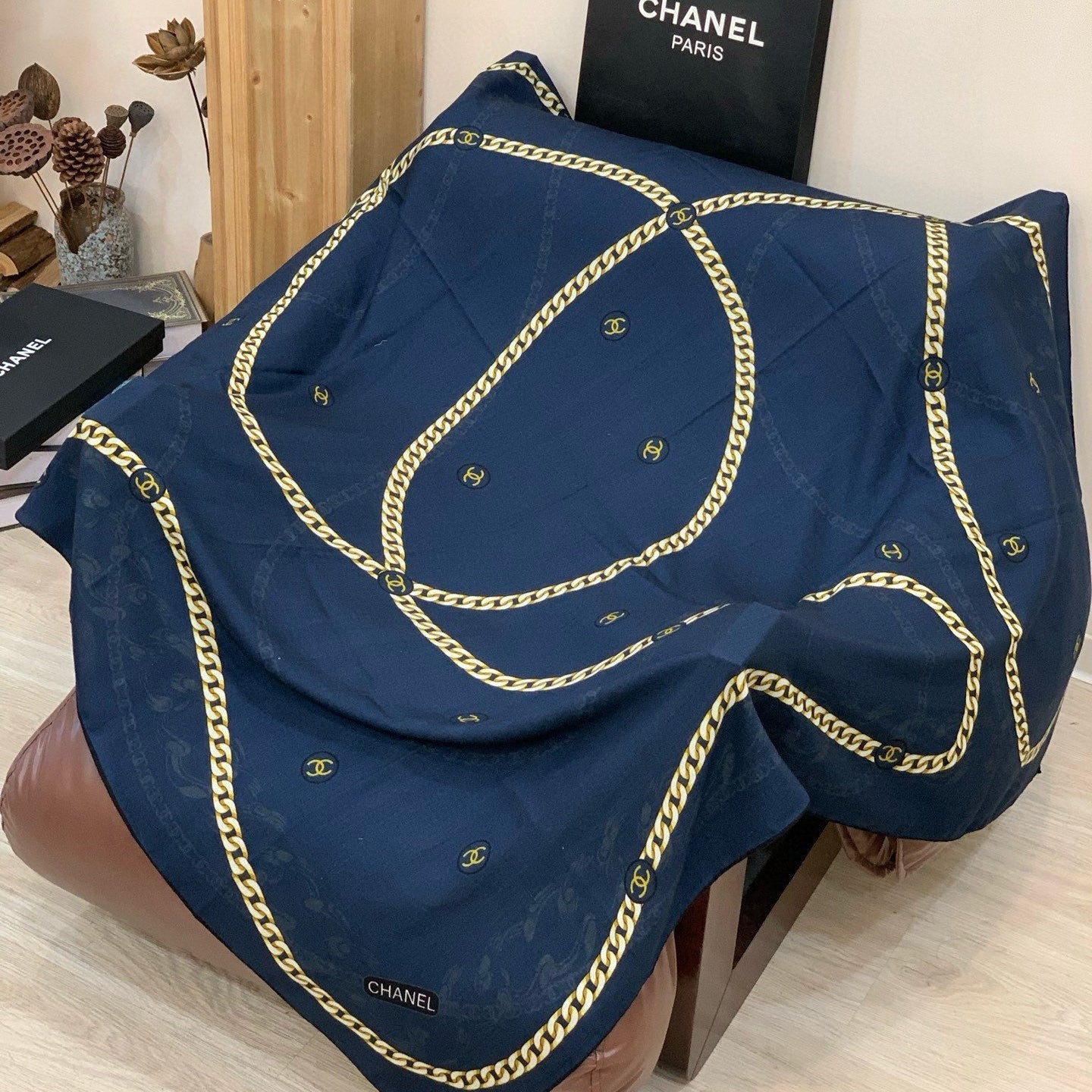 CC 25 Scarf 140cm Dark Blue Cashmere 293265