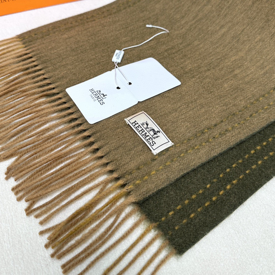 HM Scarf 190 CM Dark Green Wool 969437