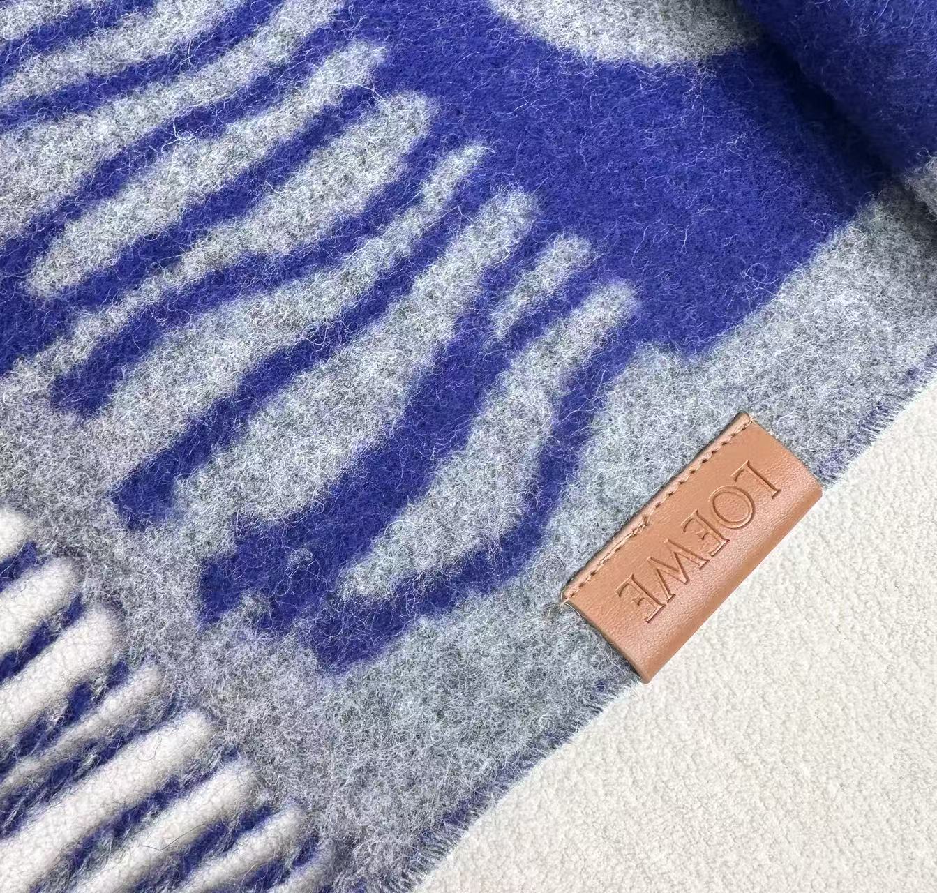 Loewe Scarf 180CM Blue Cashmere 962788