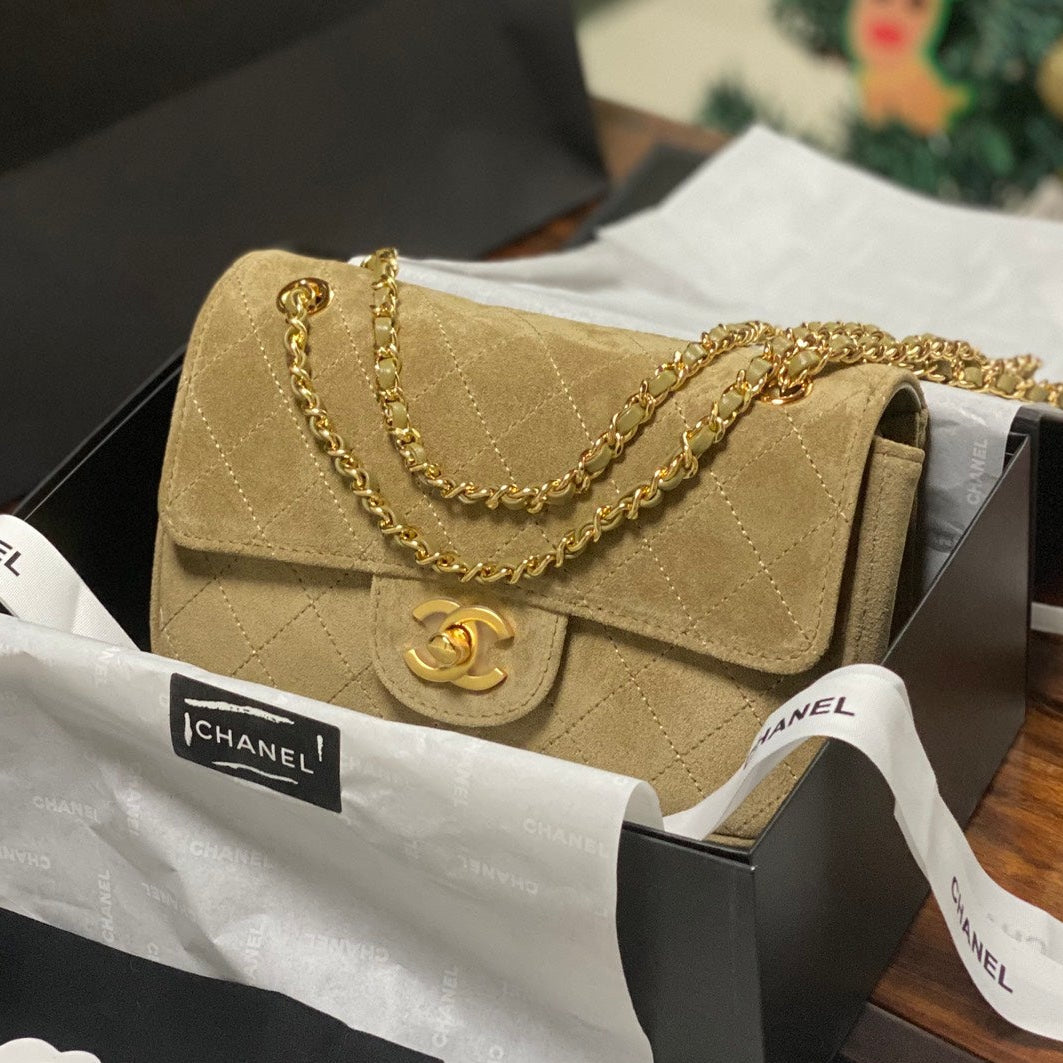 Chanel 2026 Flap Bag 20cm Suede Leather