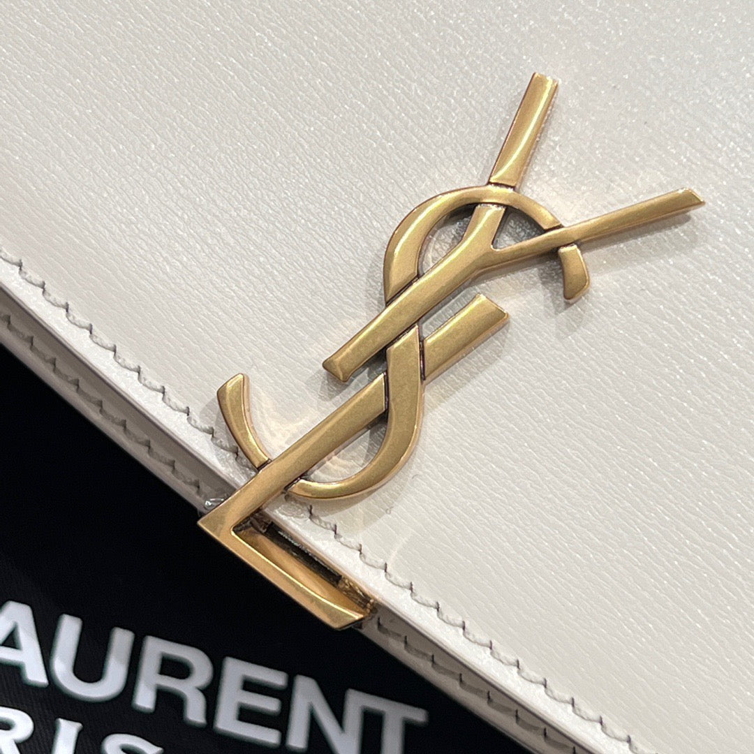 YSL 2026 Voltaire Shoulder Bag 24cm White Box Calfskin