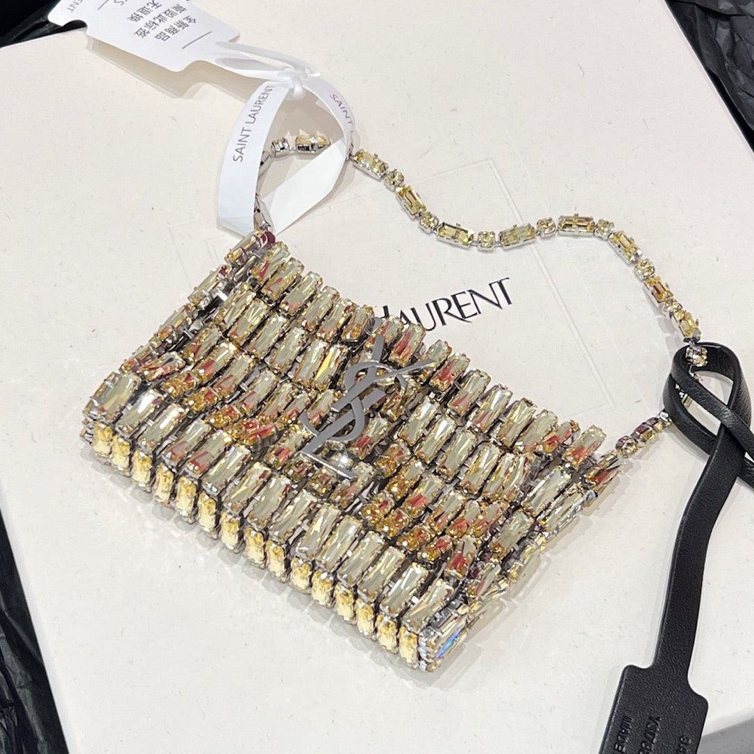 YSL 2026 Micro Evening Bag 11cm Crystals
