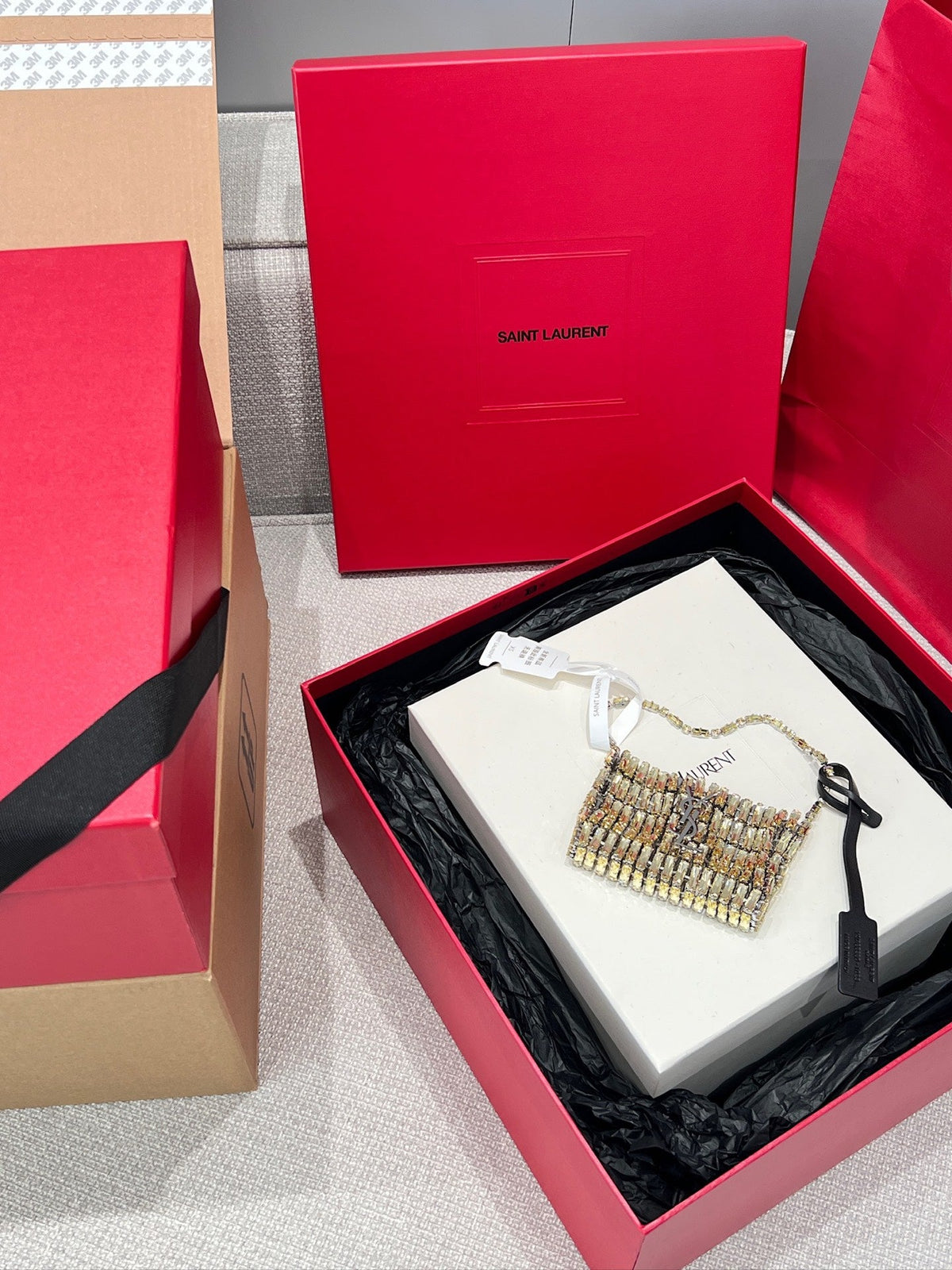 YSL 2026 Micro Evening Bag 11cm Crystals