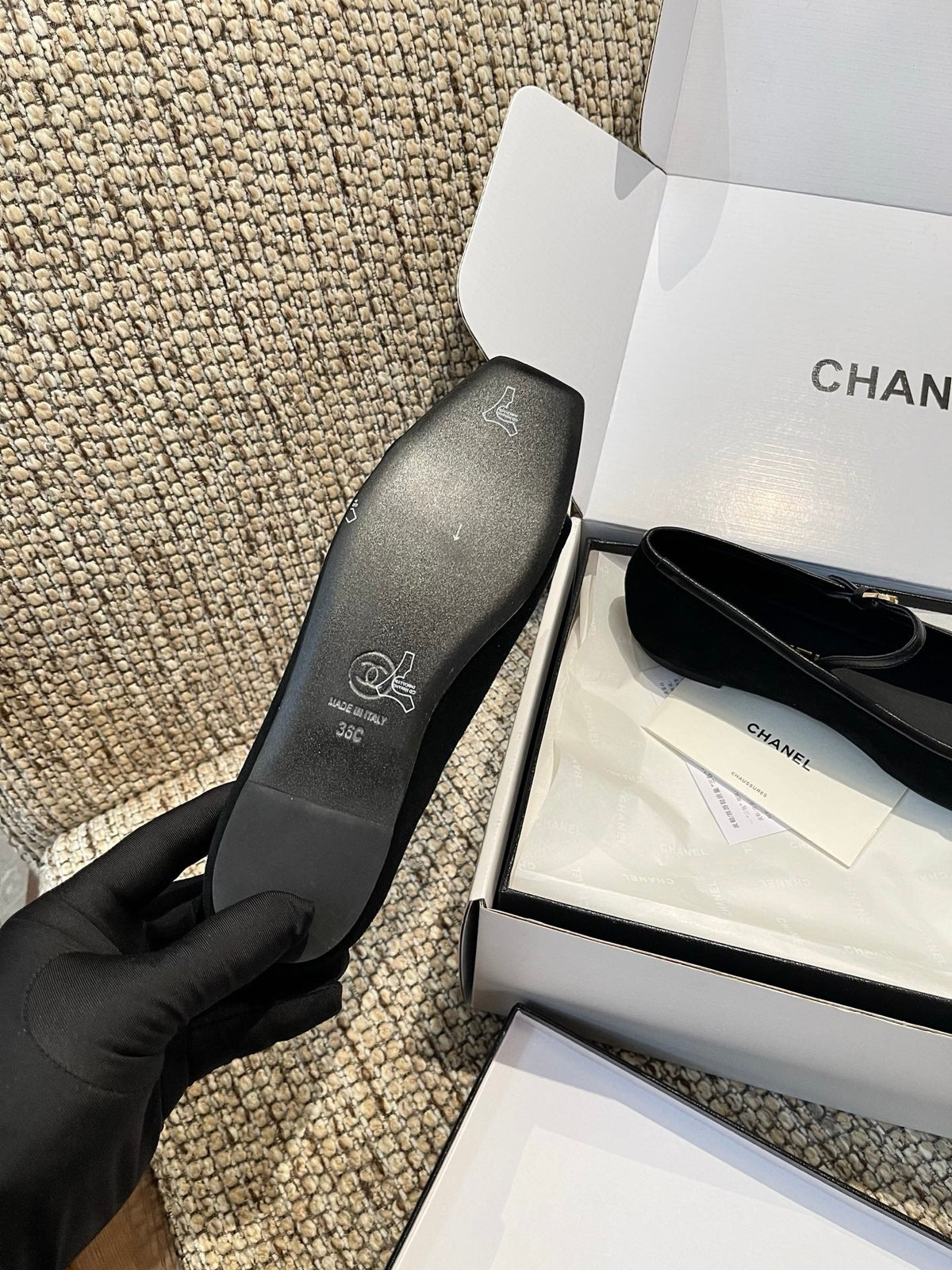 Chanel 2026 Square-Toe Ballet Flat Suede Leather 175456